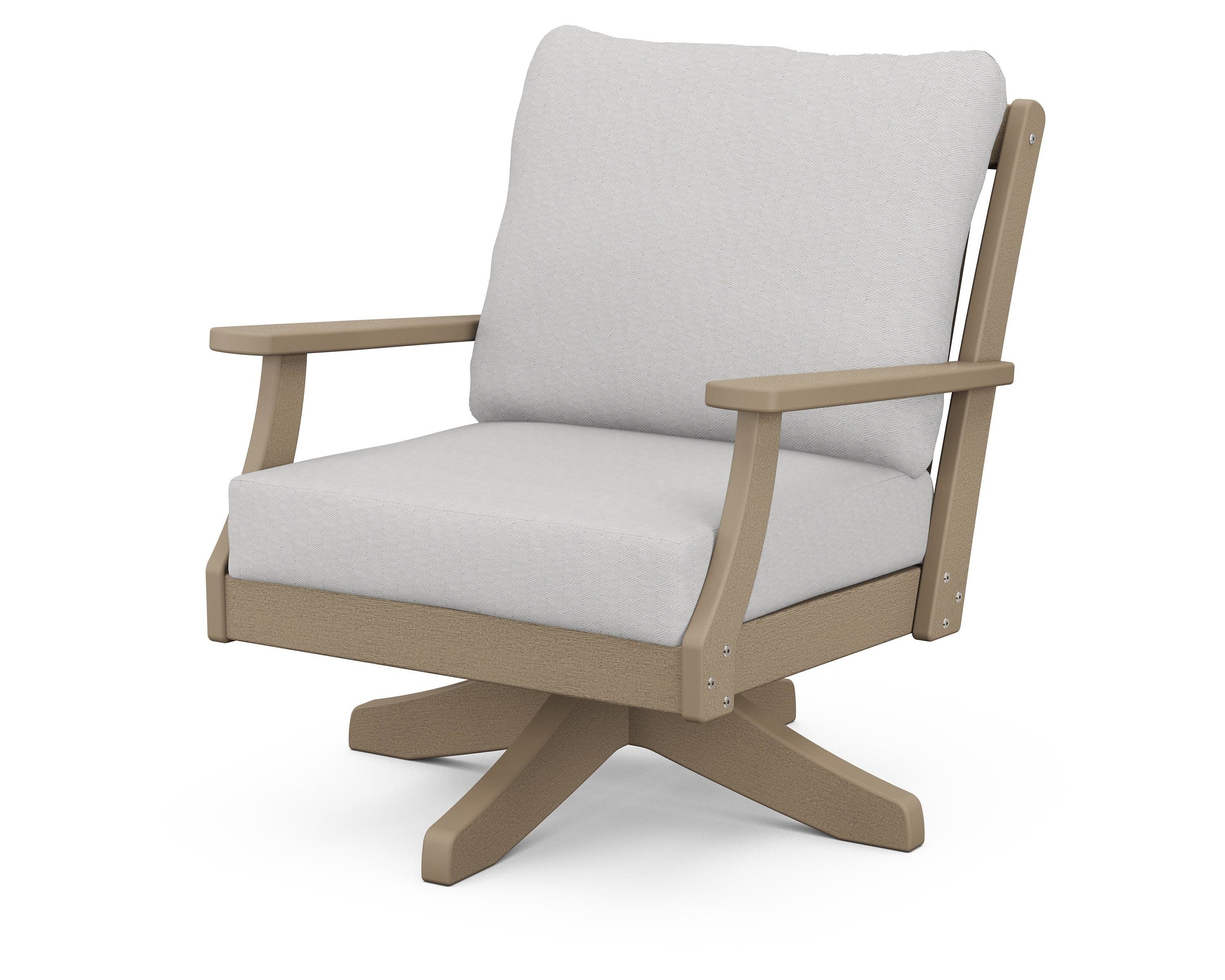Braxton Deep Seating Swivel Chair in Vintage Sahara / Diamond in the Rough