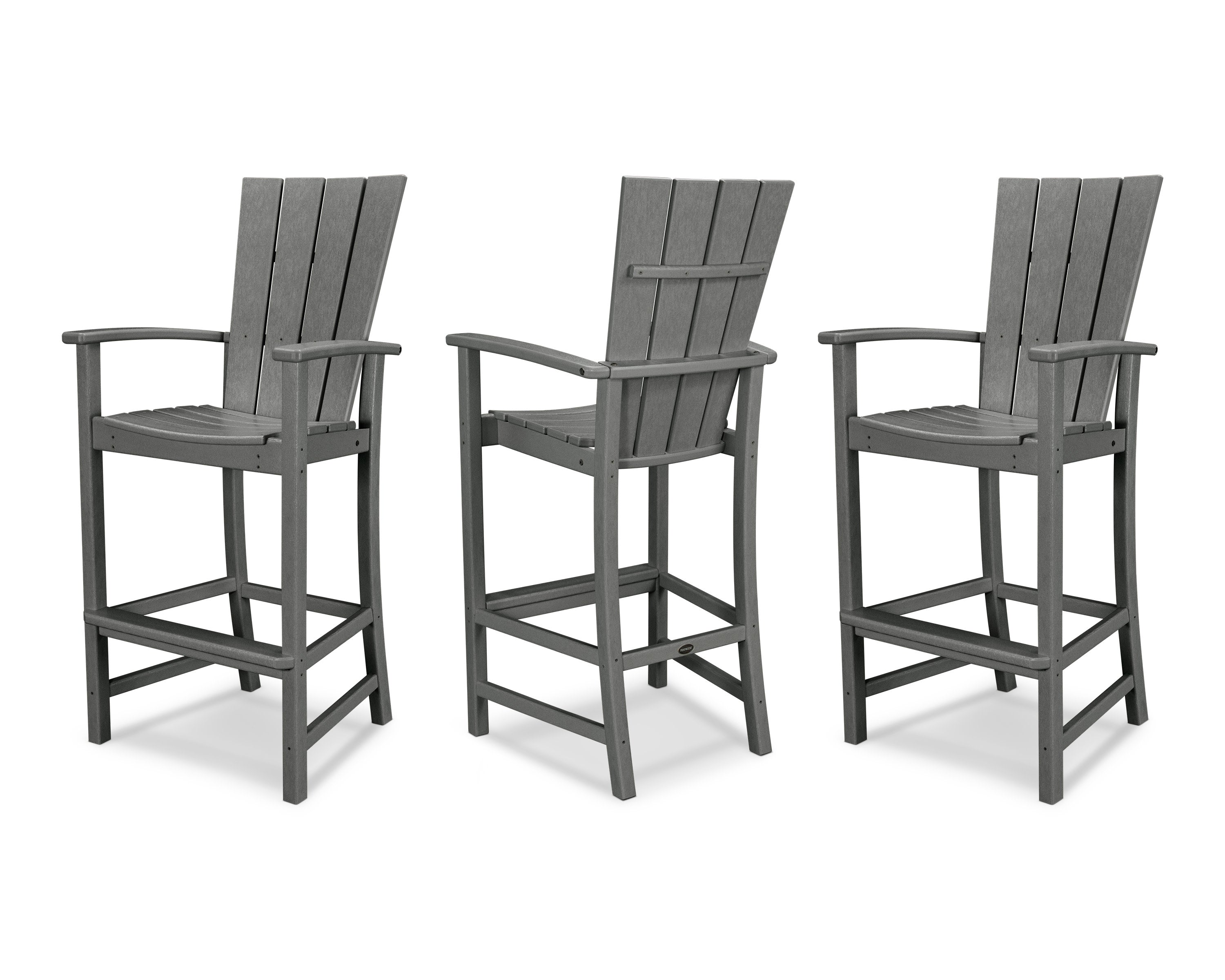Quattro 3-Piece Bar Set in Slate Grey