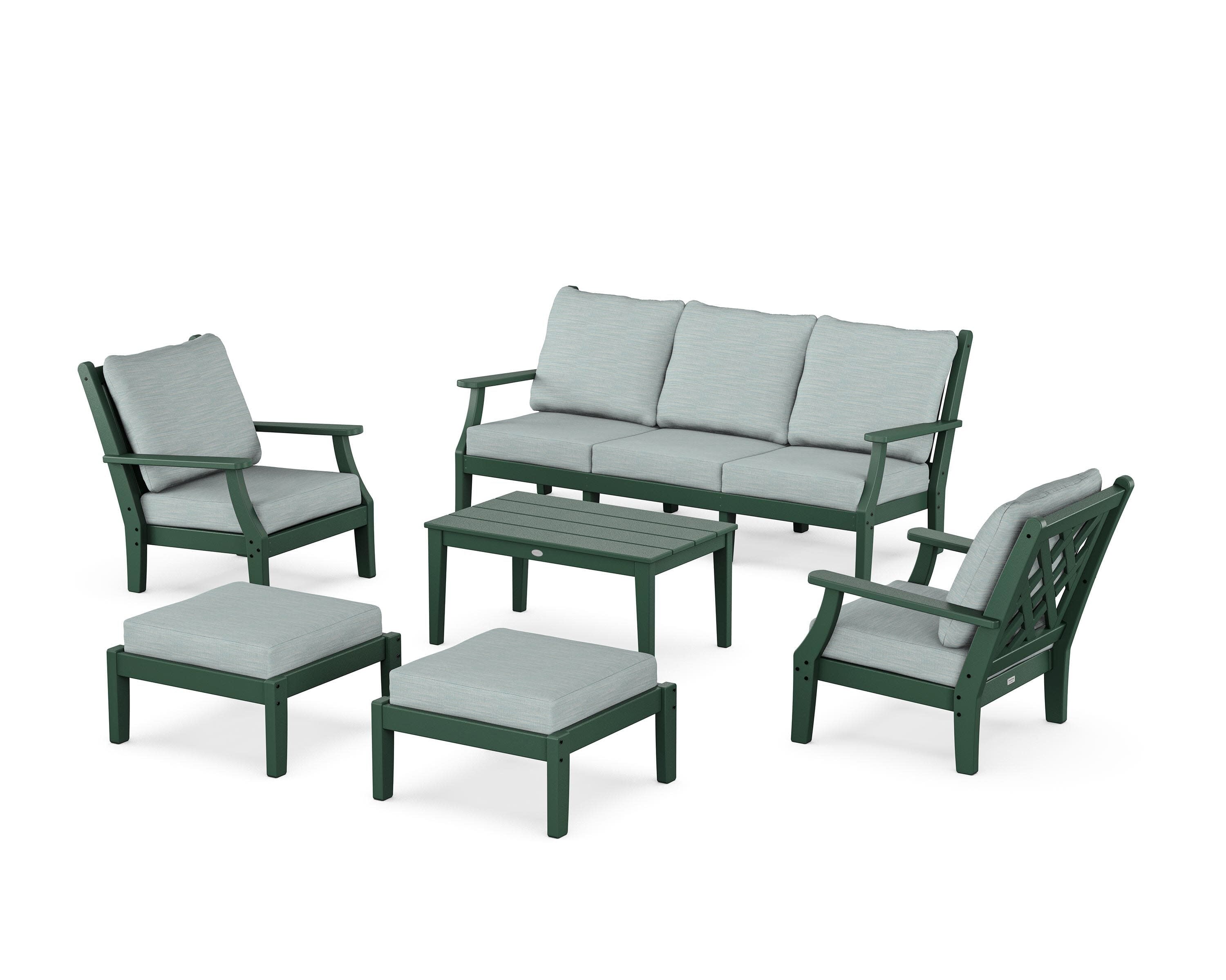 Wovendale 6-Piece Lounge Sofa Set in Green / Soothe Mist