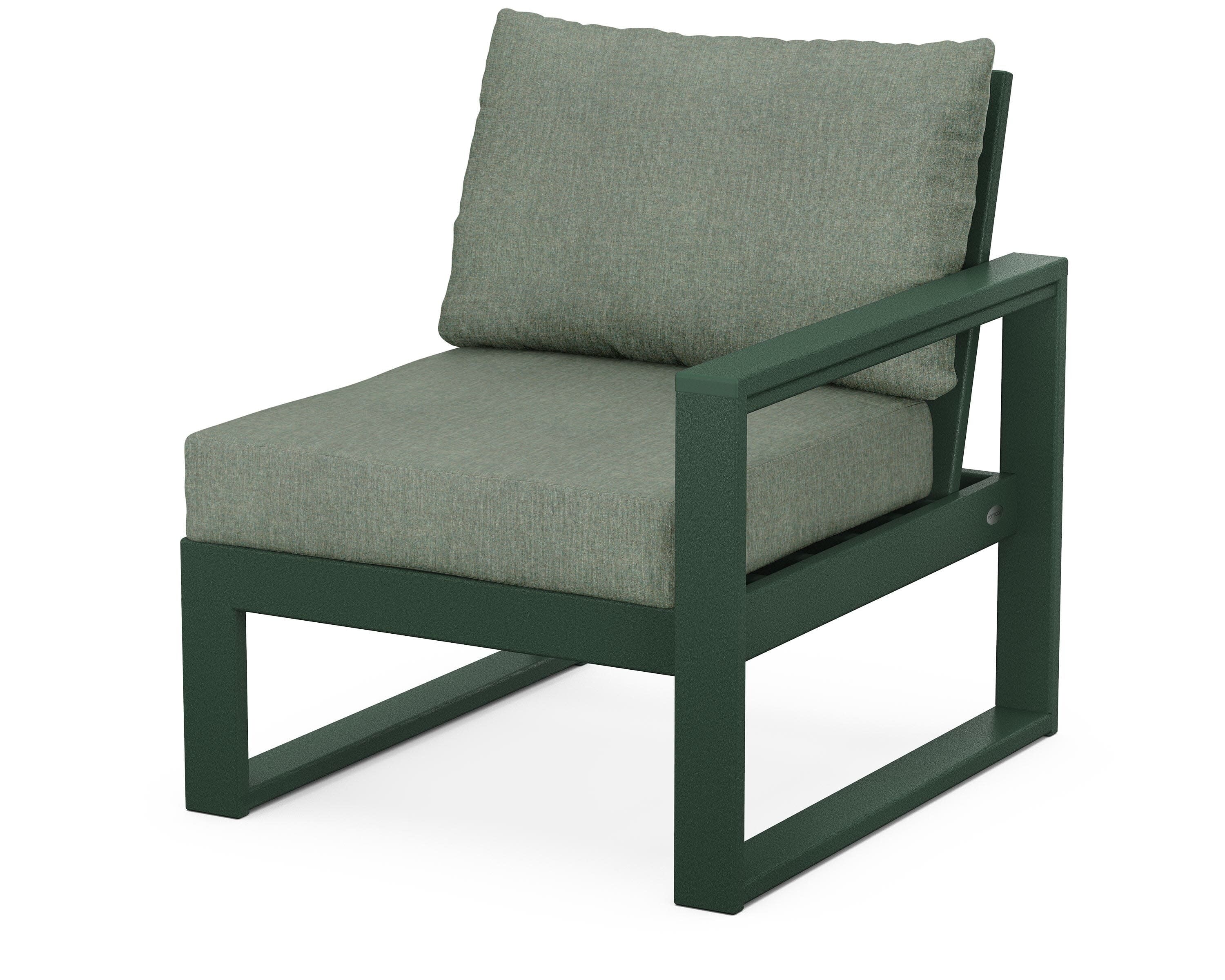 EDGE Modular Right Arm Chair in Green / Cast Sage