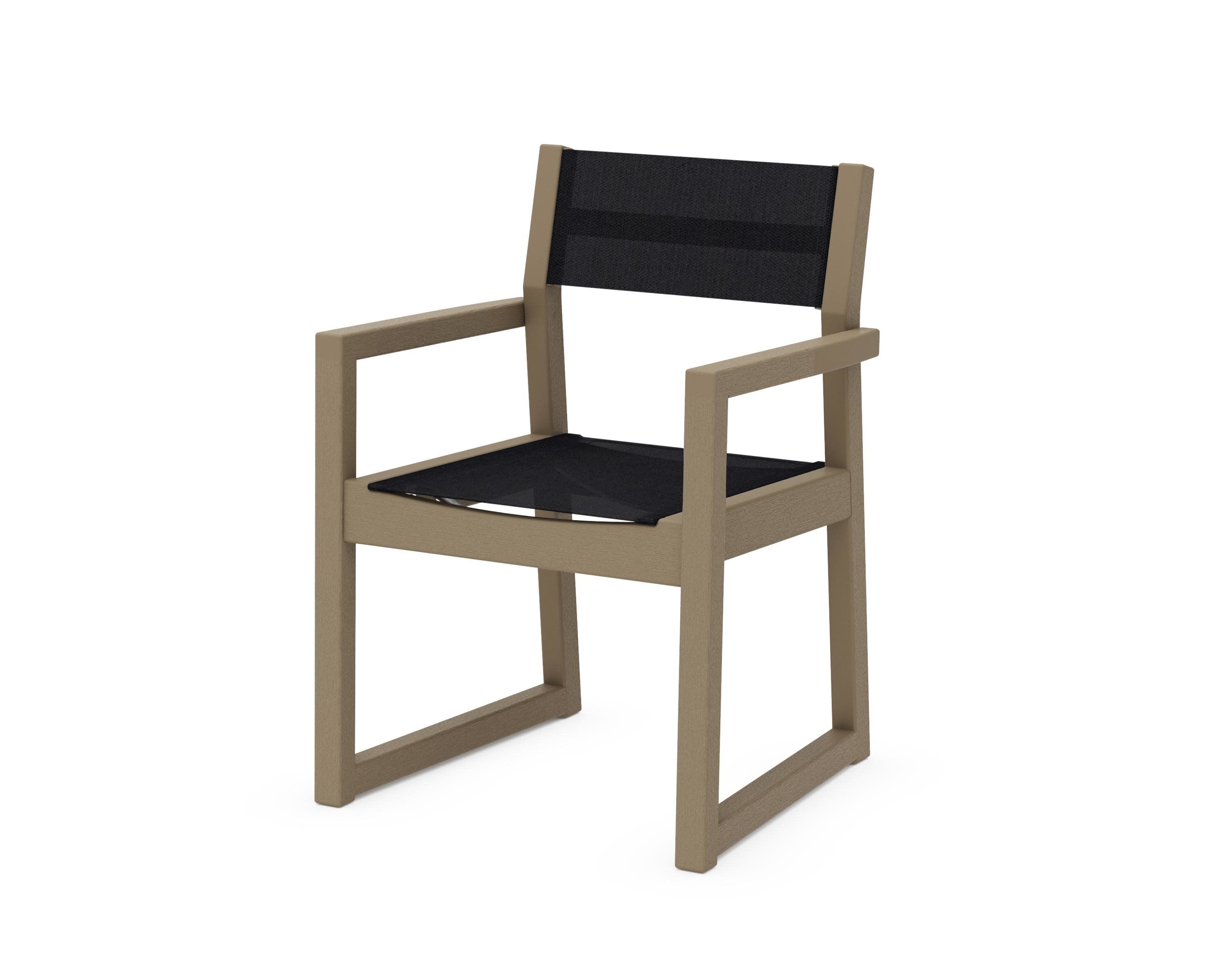 EDGE Sling Dining Arm Chair in Vintage Sahara / Black Sling