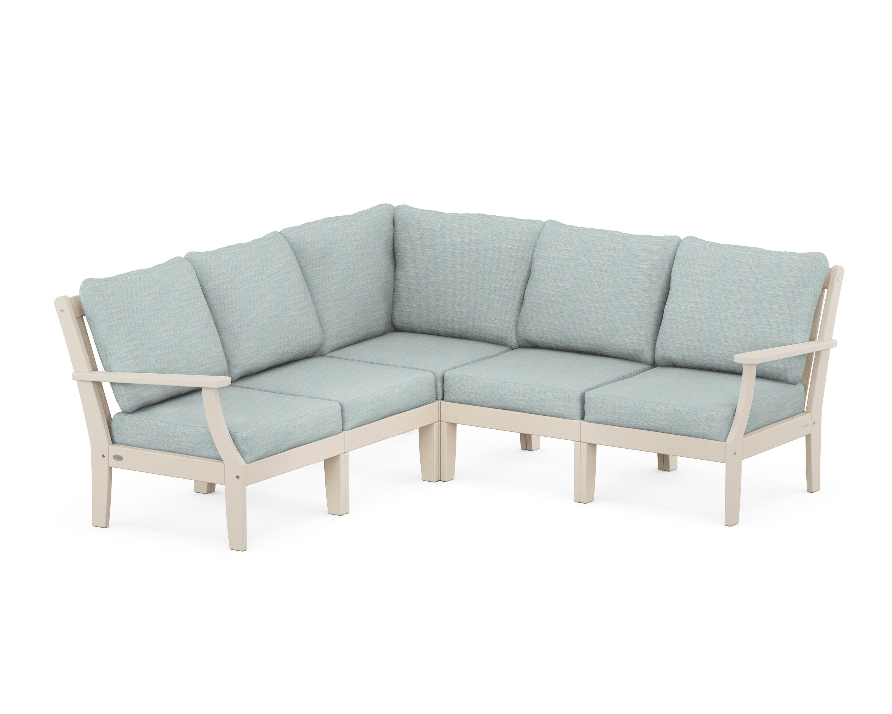 Braxton Modular 5-Piece Deep Seating Set in Sand / Soothe Mist