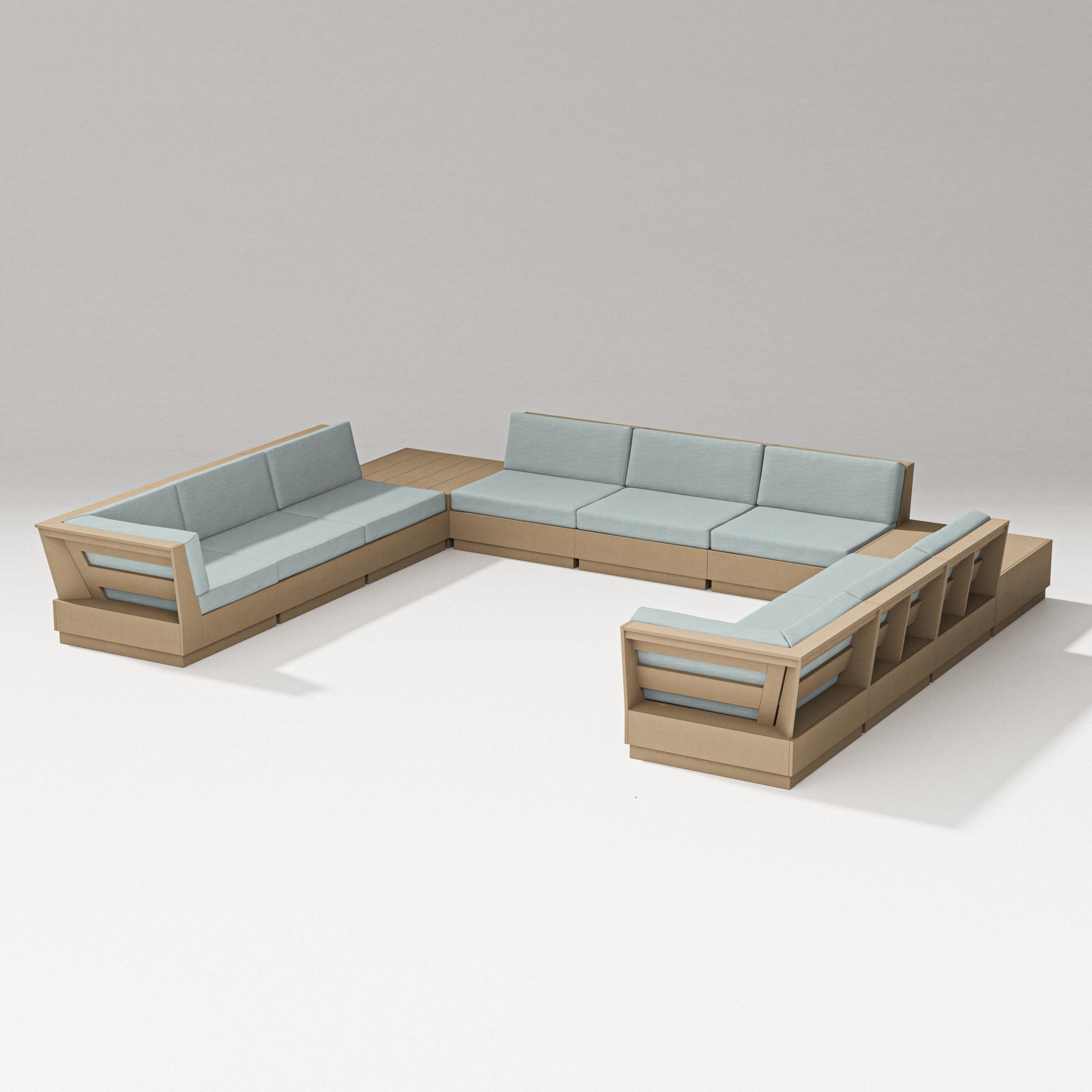 Elevate 11-Piece U-Shaped Sofa Sectional in Vintage Sahara / Soothe Mist