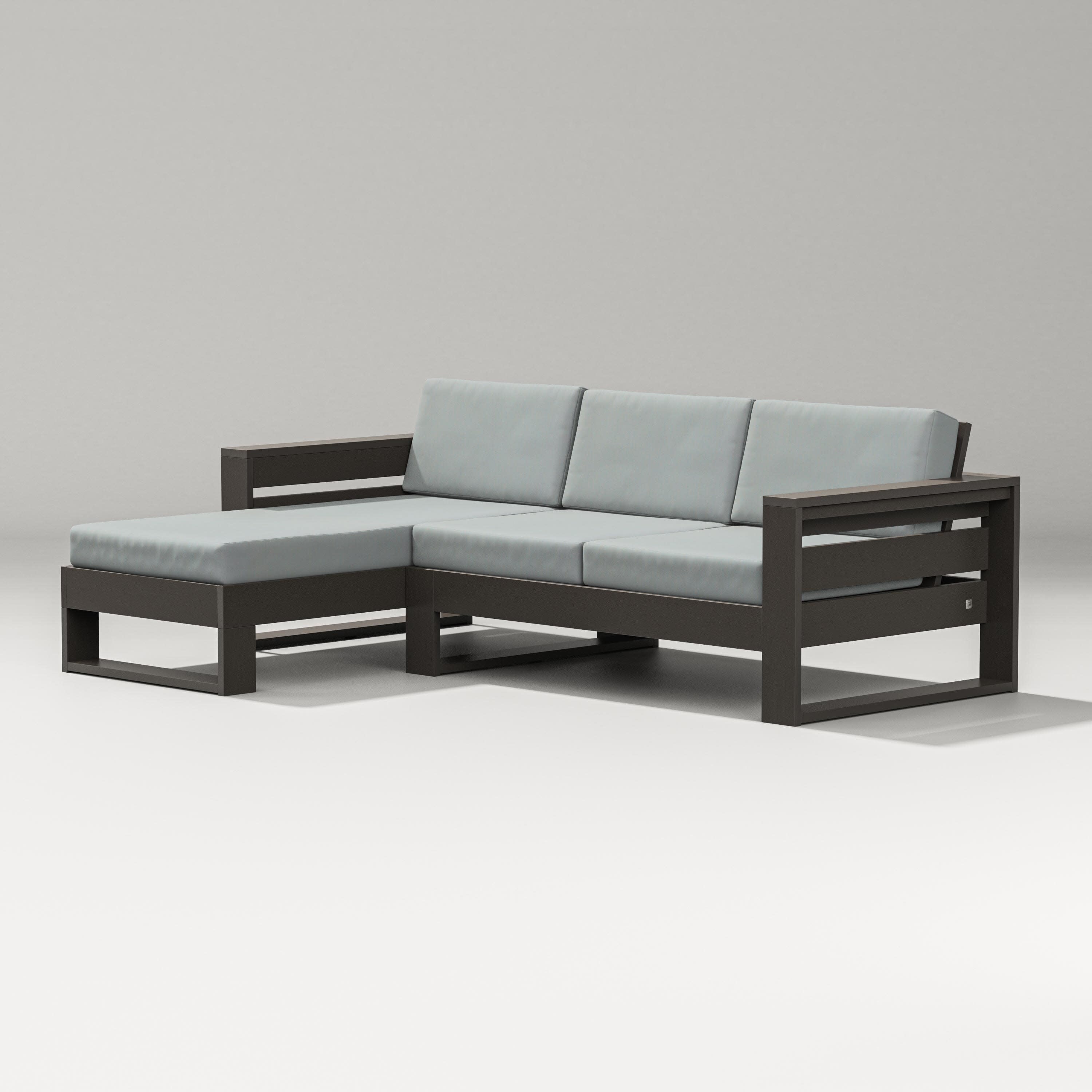 Latitude Left Chaise Sectional in Vintage Coffee / Spa