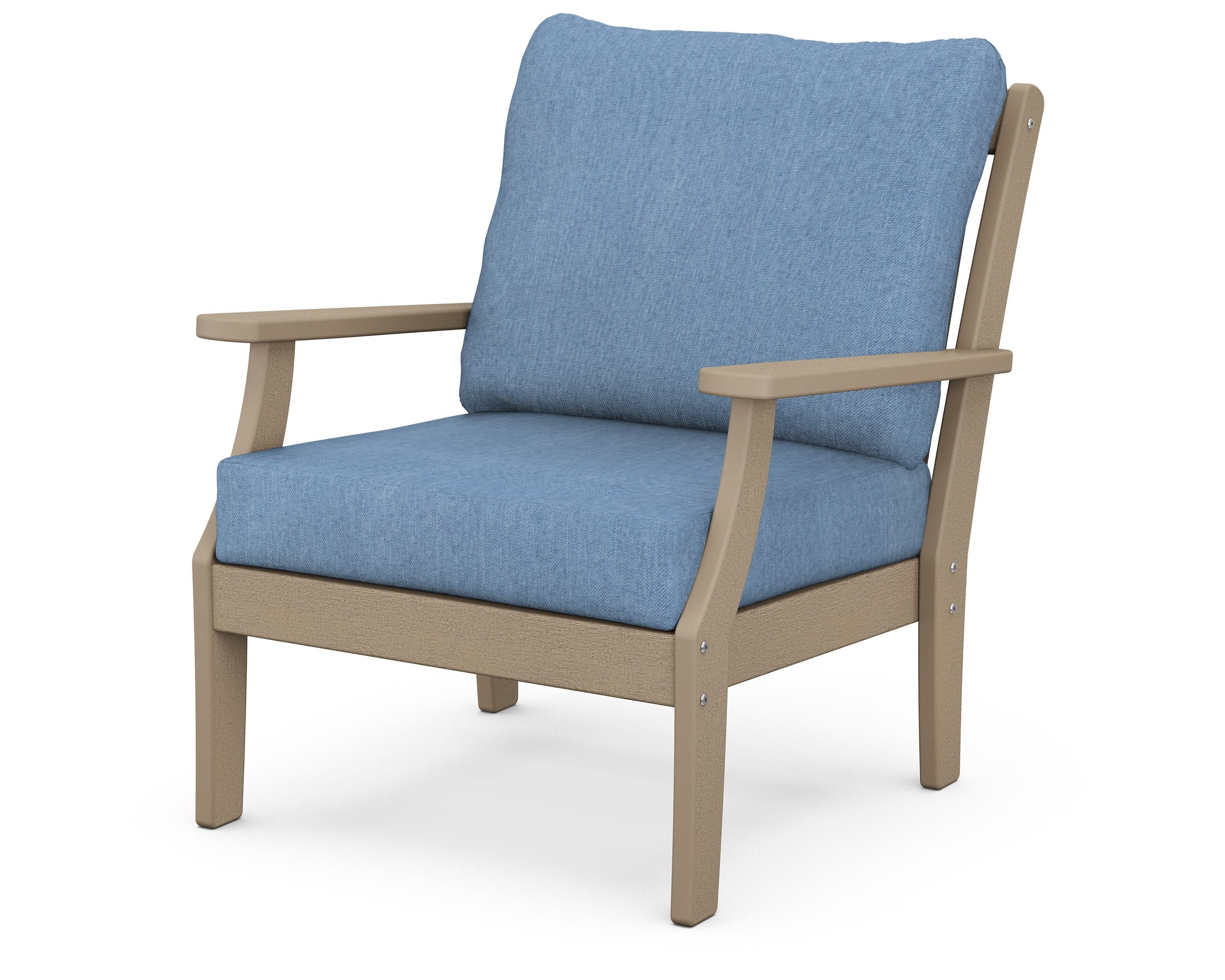 Braxton Deep Seating Chair in Vintage Sahara / Sky Blue