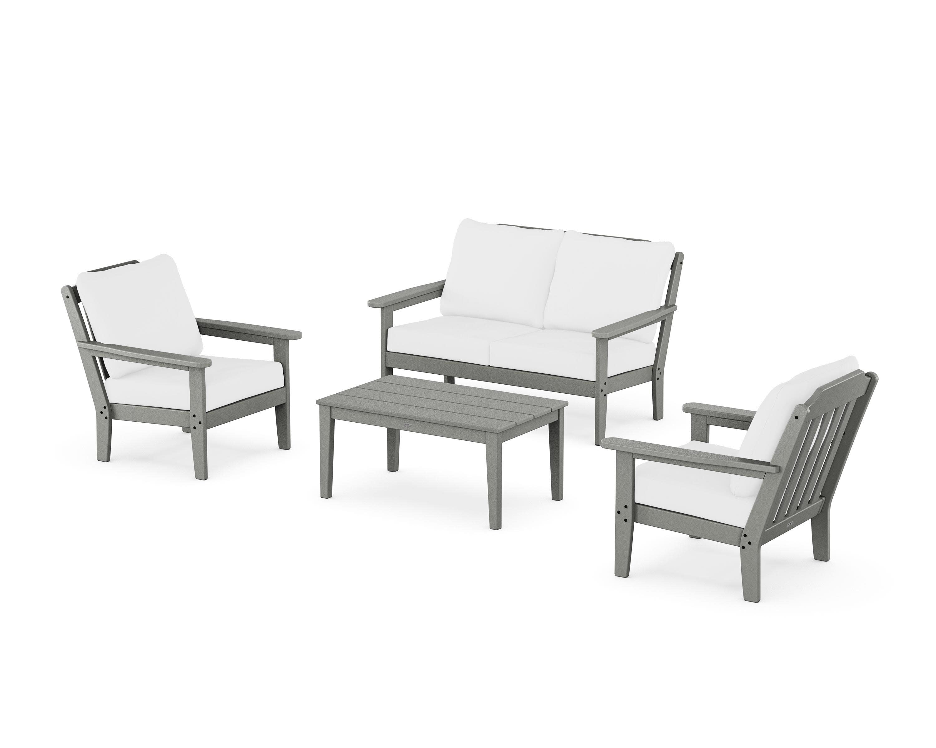Cottage 4-Piece Deep Seating Set with Loveseat in Slate Grey / Natural