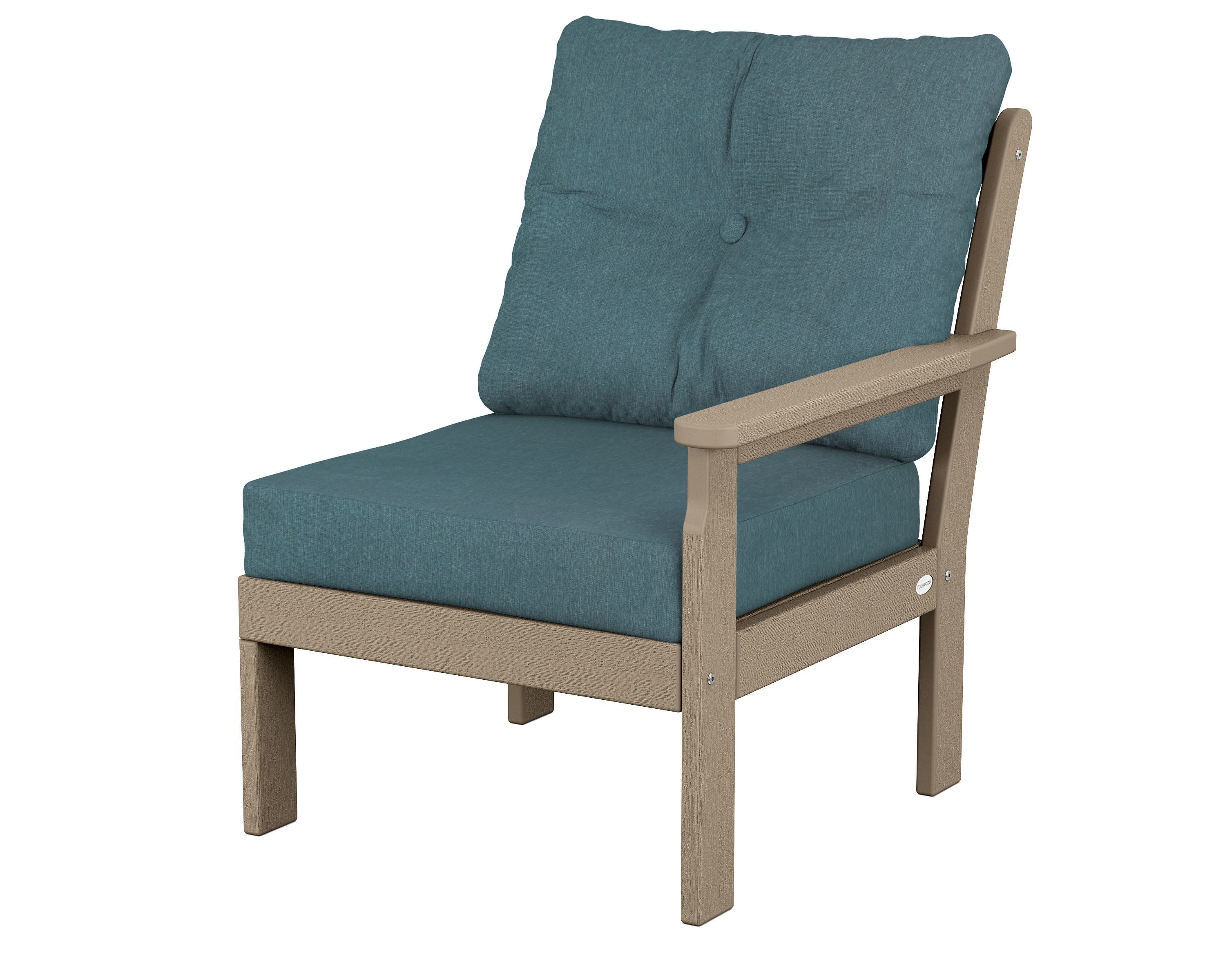 Vineyard Modular Right Arm Chair in Vintage Sahara / Ocean Teal