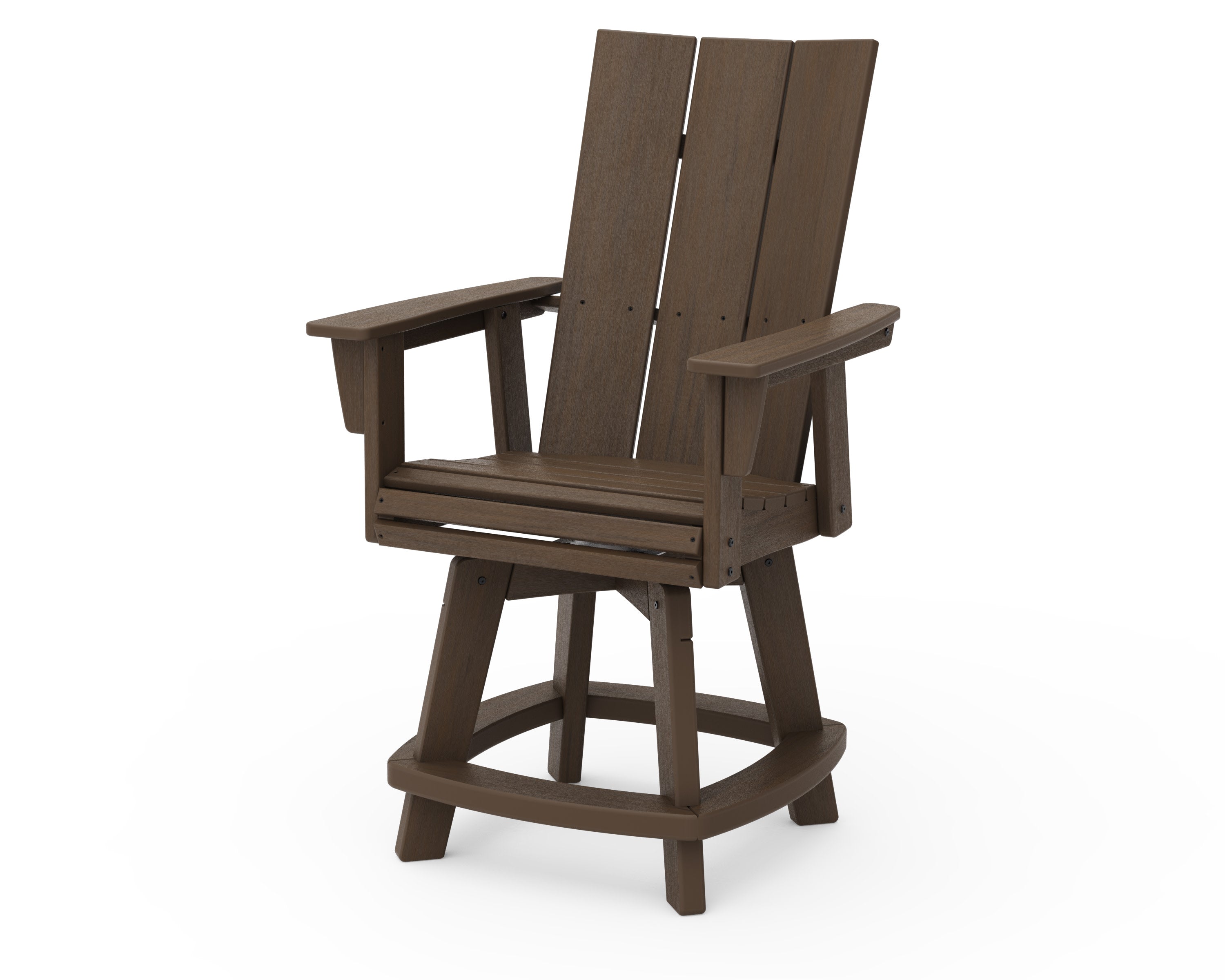 Modern Curveback Adirondack Swivel Counter Chair in Kona