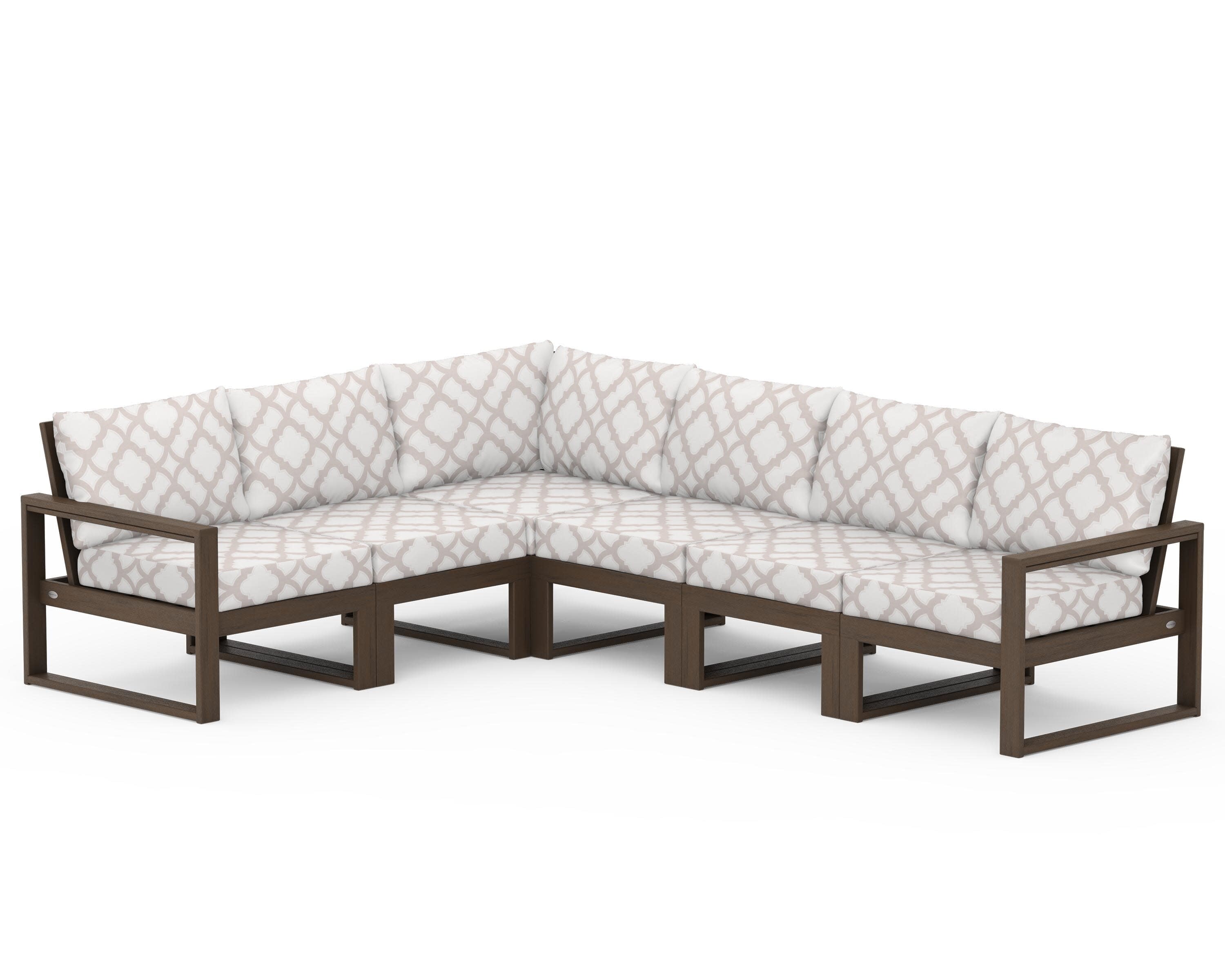 EDGE 6-Piece Modular Deep Seating Set in Kona / Trellis Dune Burlap