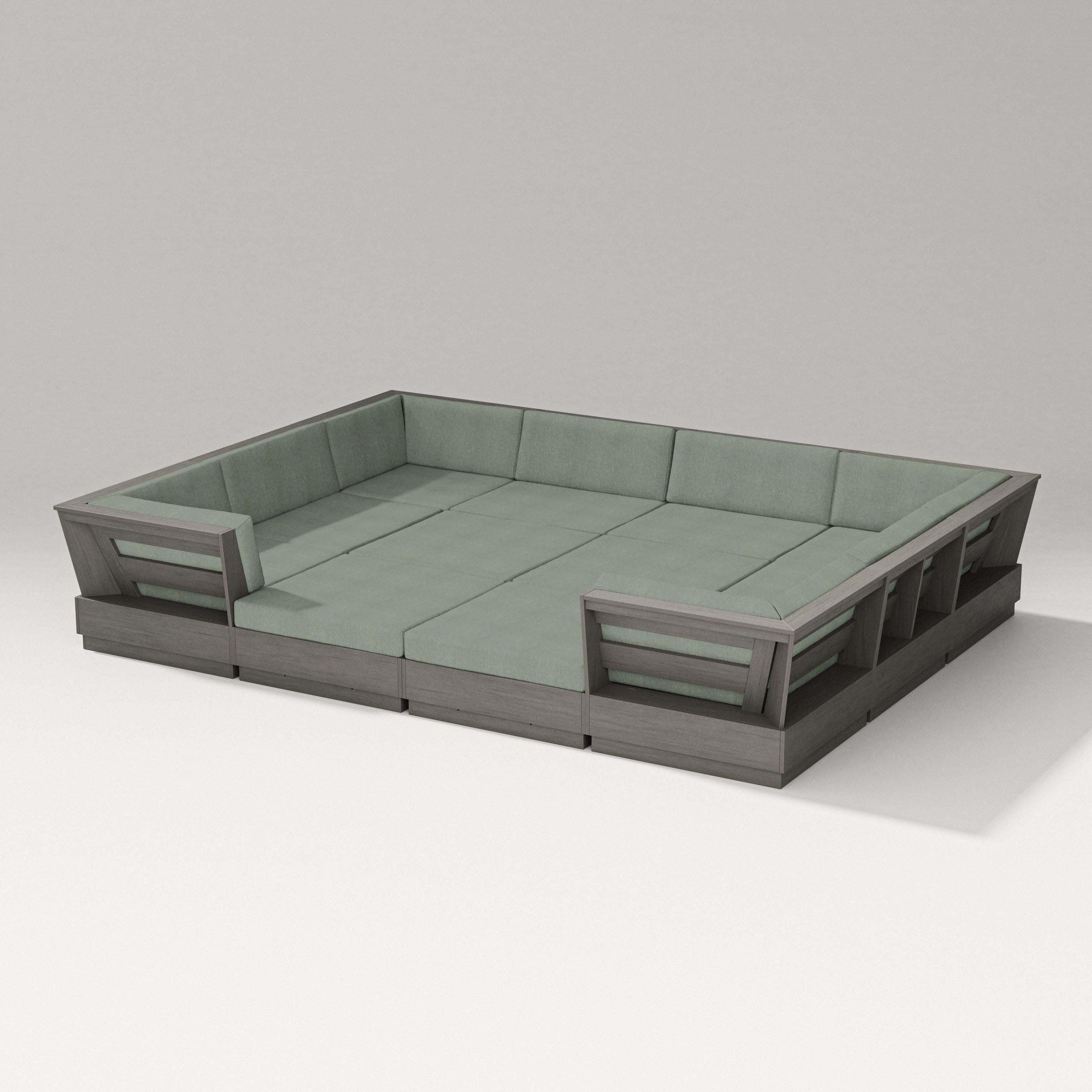 Elevate 12-Piece Pit Sectional in Driftwood / Cast Sage
