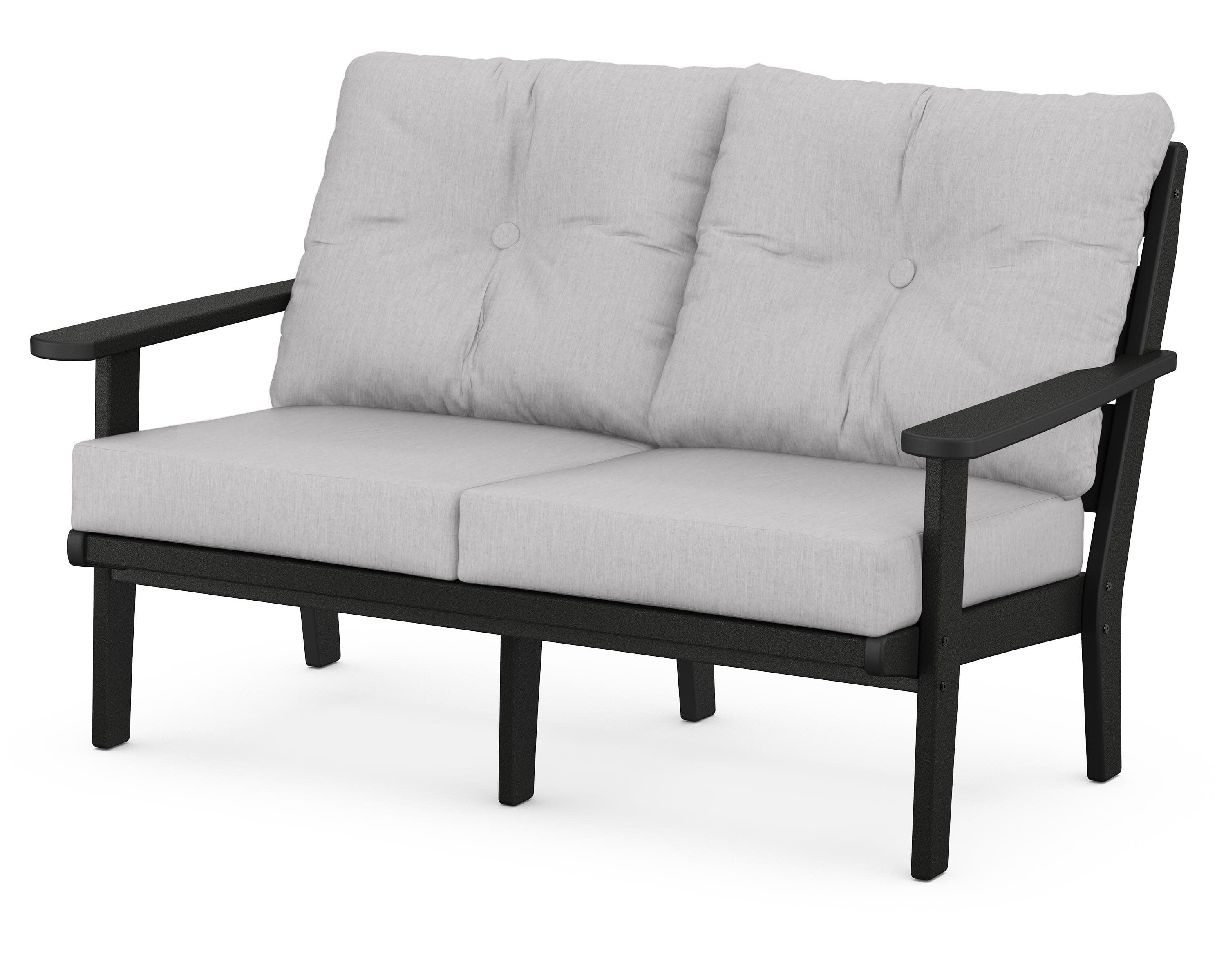 Lakeside Deep Seating Loveseat in Black / Granite