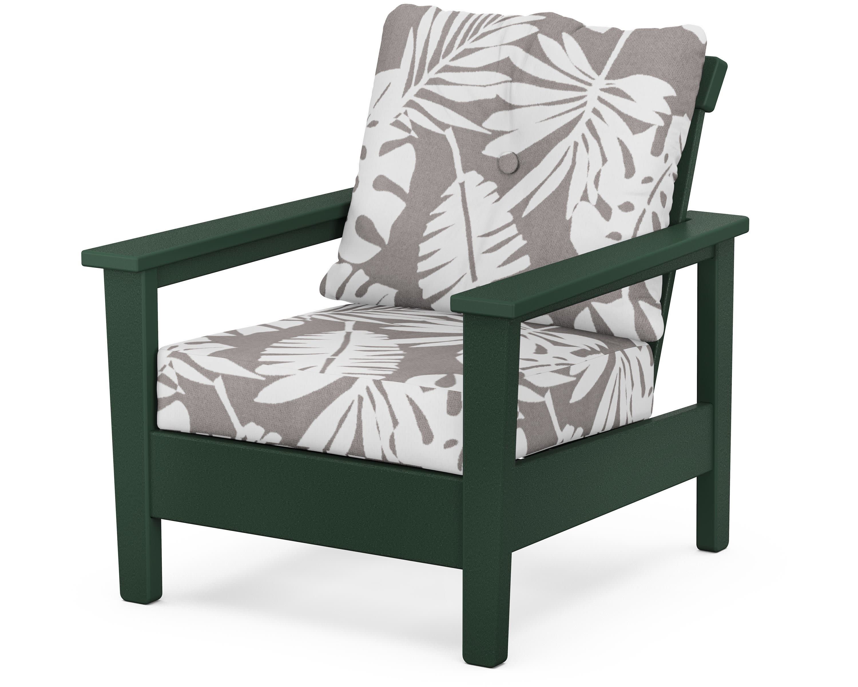 Prescott Deep Seating Chair in Green / Leaf Grey Mist