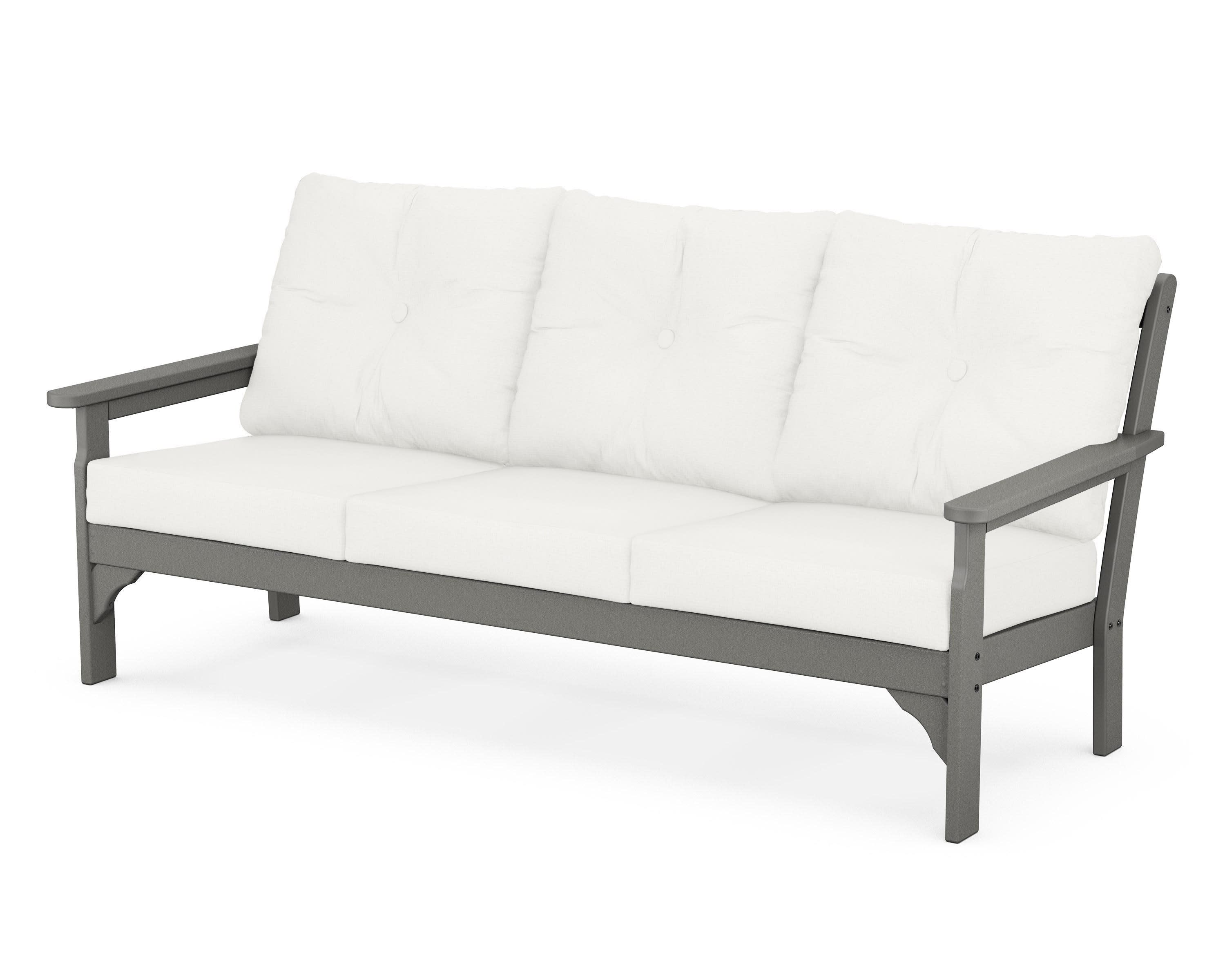 Vineyard Deep Seating Sofa in Slate Grey / Natural Linen