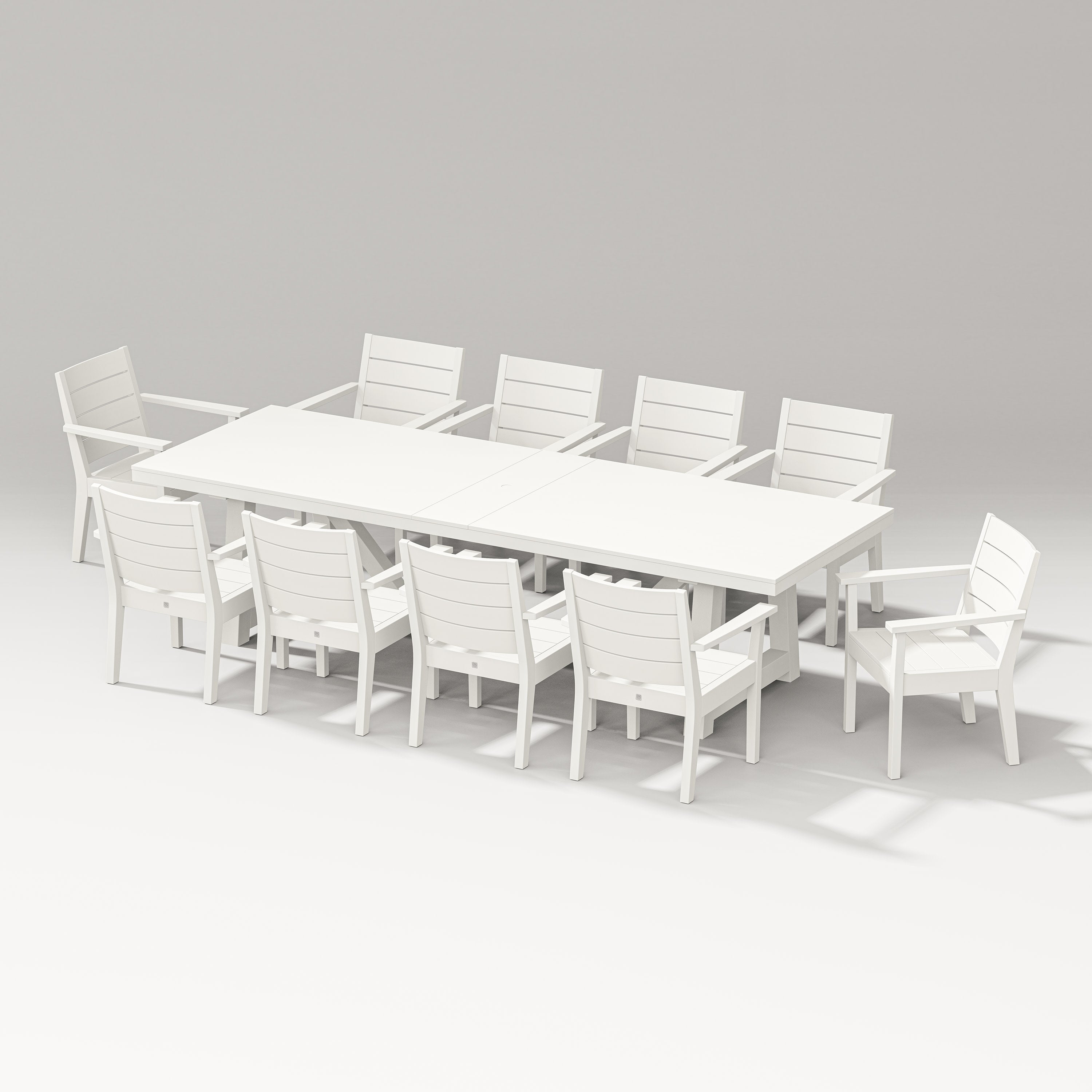 Latitude 11-Piece A-Frame Table Dining Set in Vintage White