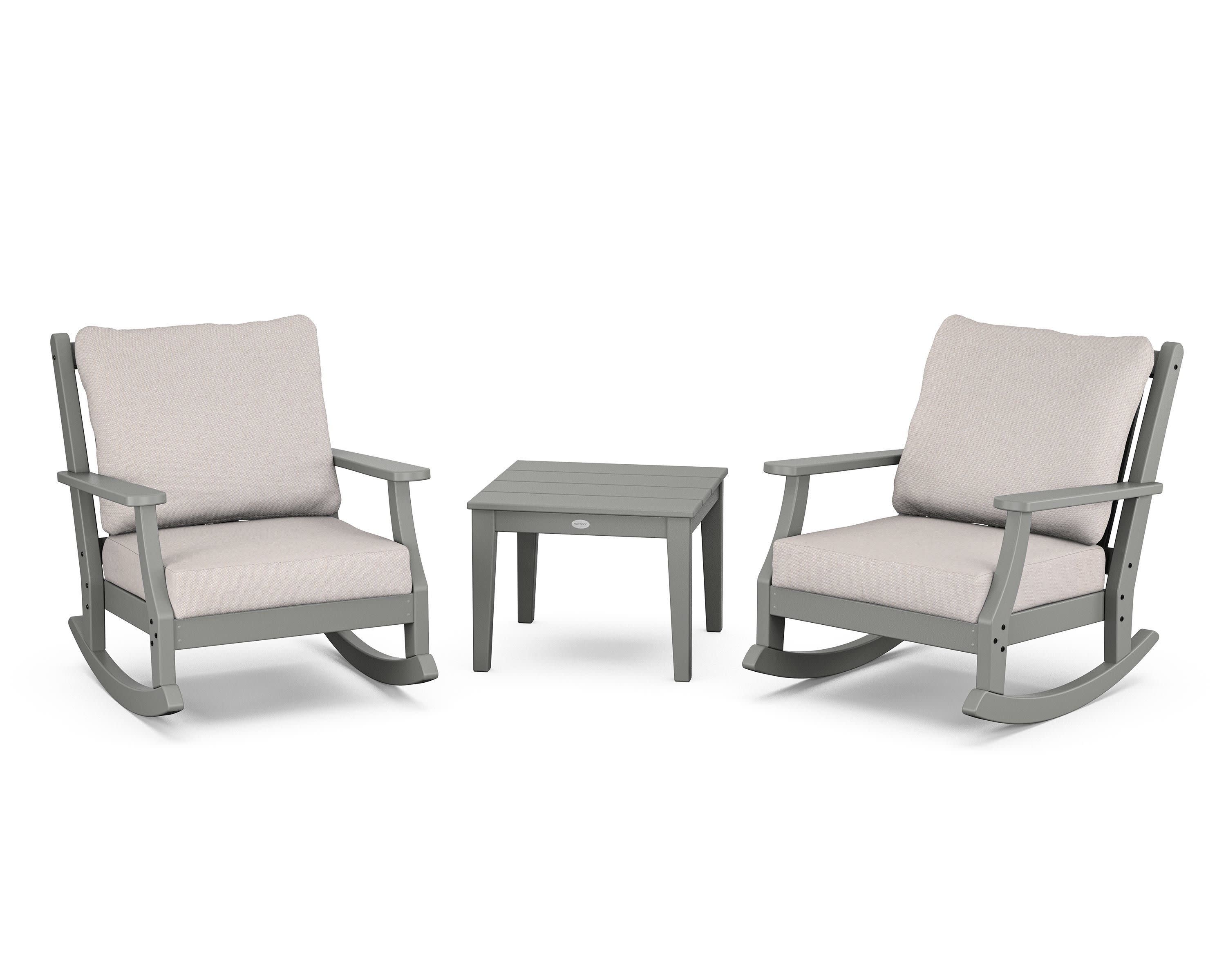 Wovendale 3-Piece Deep Seating Rocker Set in Slate Grey / Dune Burlap