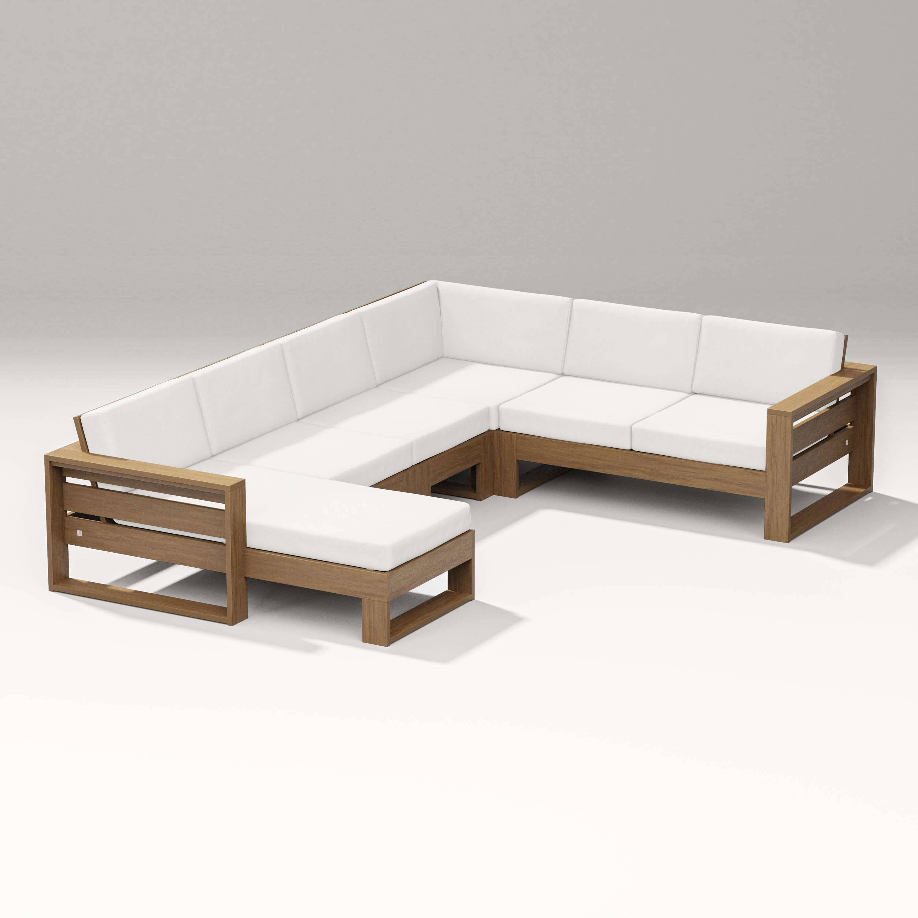 Latitude Corner Sectional with Left Chaise in Natural / Natural Linen