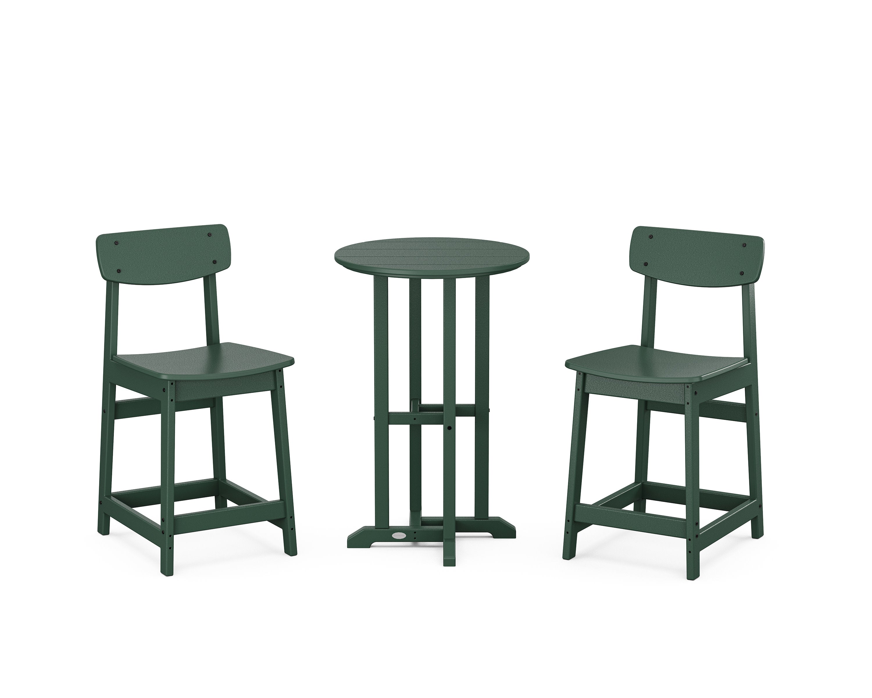 Modern Studio Urban Chair 3-Piece Bistro Counter Set in Green