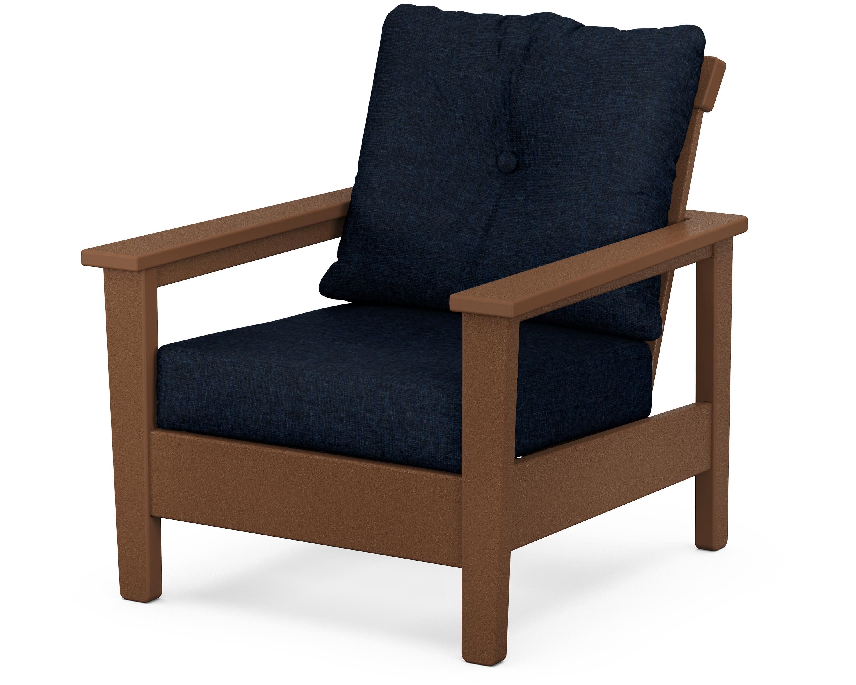 Prescott Deep Seating Chair in Teak / Marine Indigo