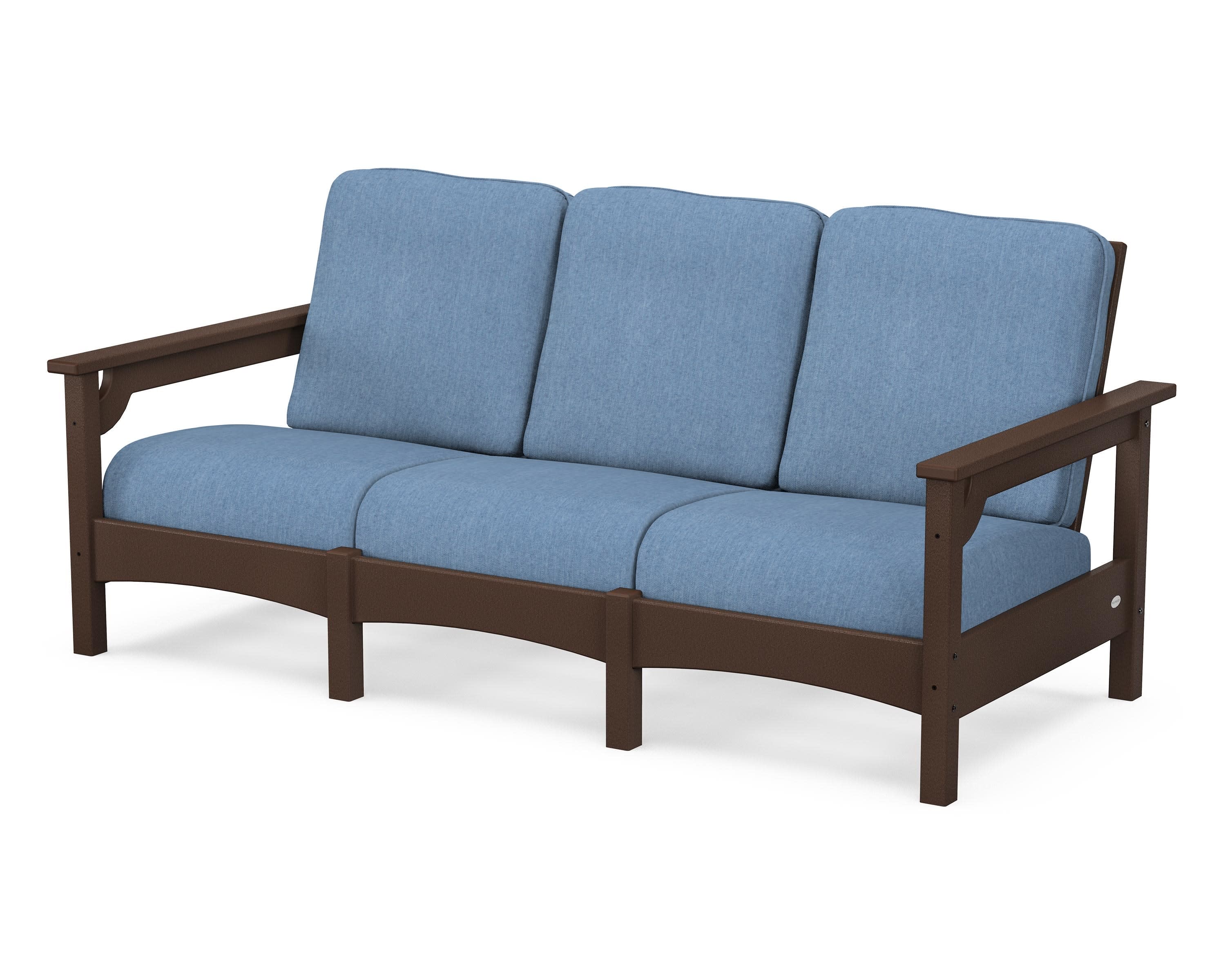 Club Sofa in Mahogany / Sky Blue