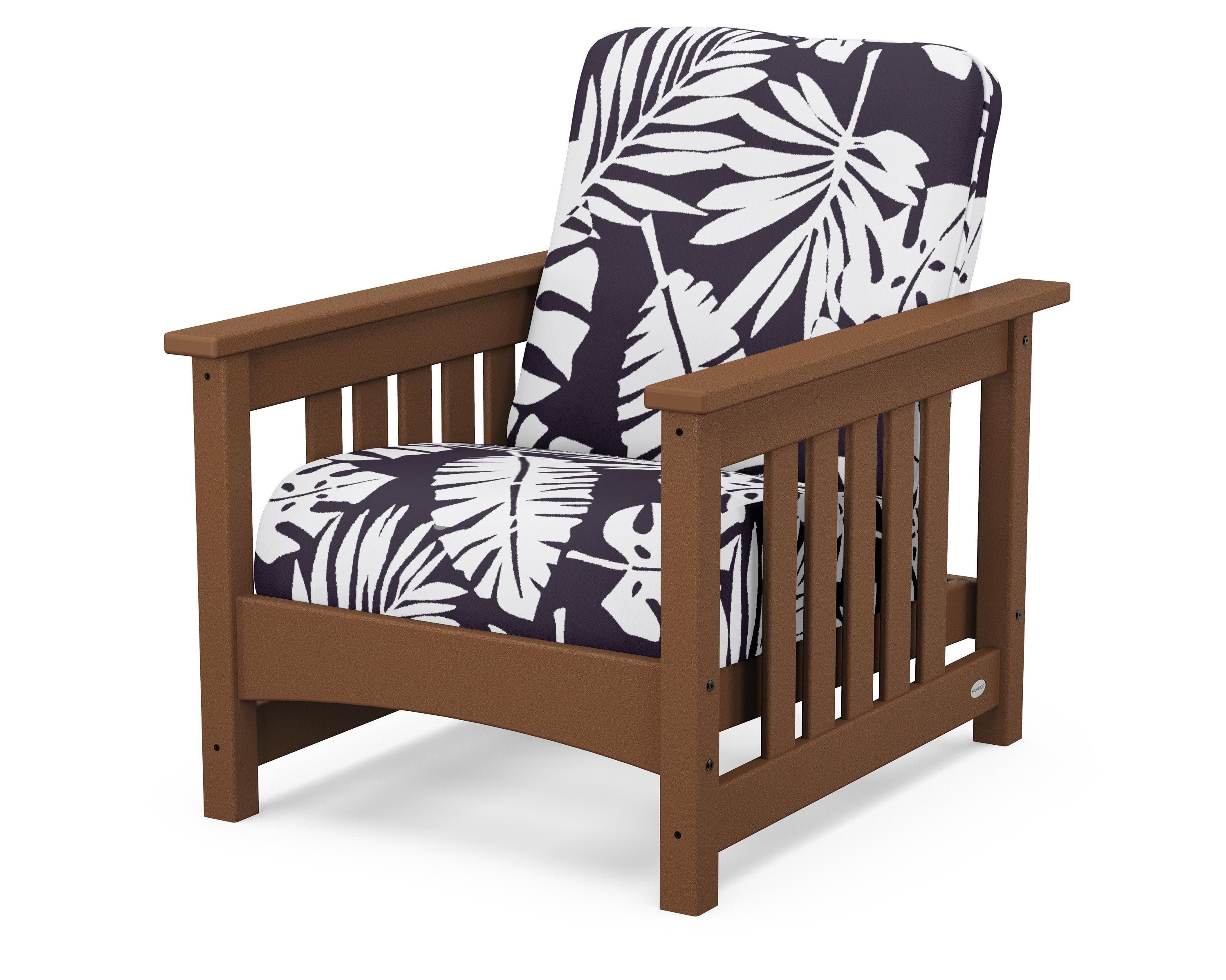 Club Mission Chair in Teak / Leaf Navy