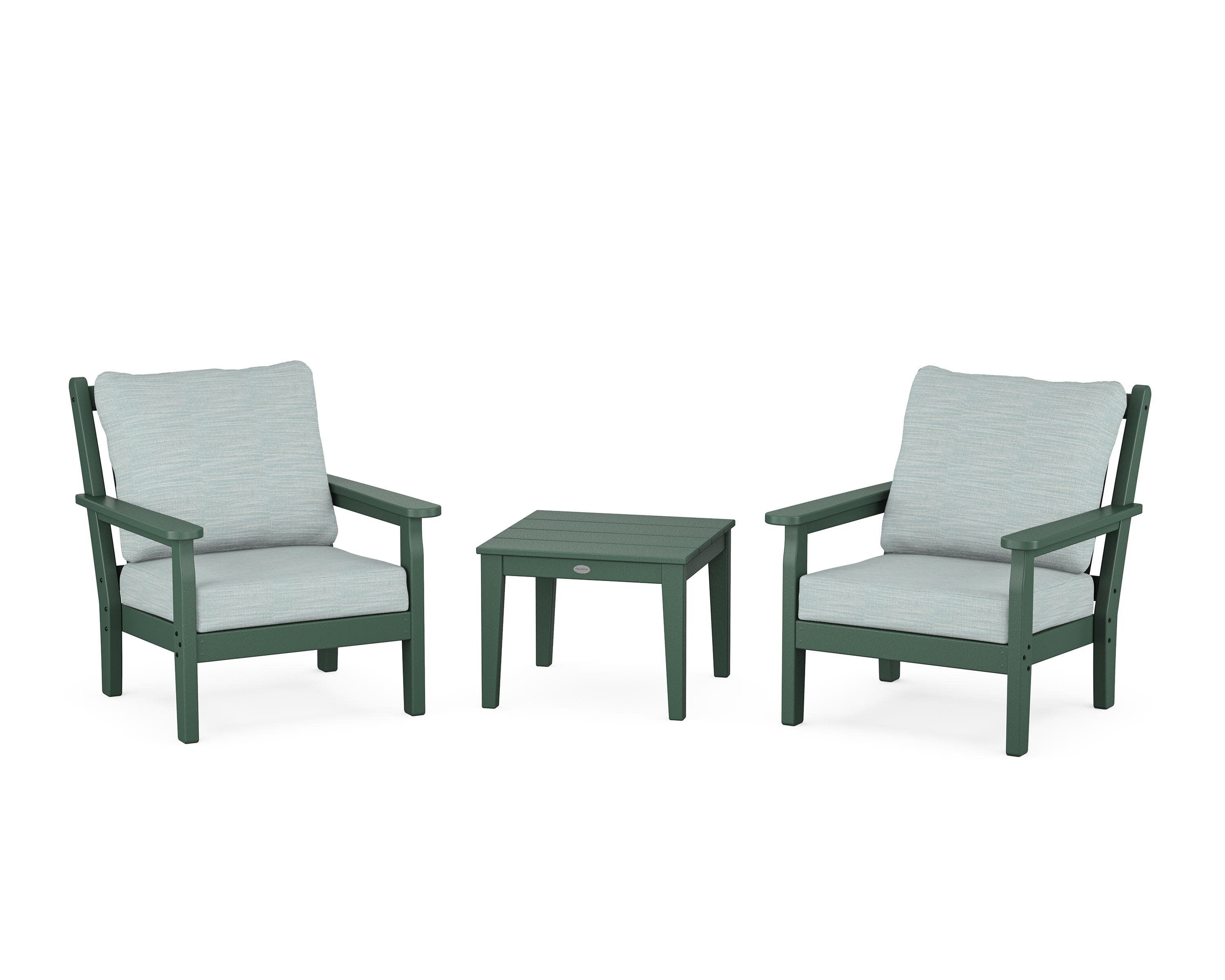 Chippendale 3-Piece Deep Seating Set in Green / Soothe Mist