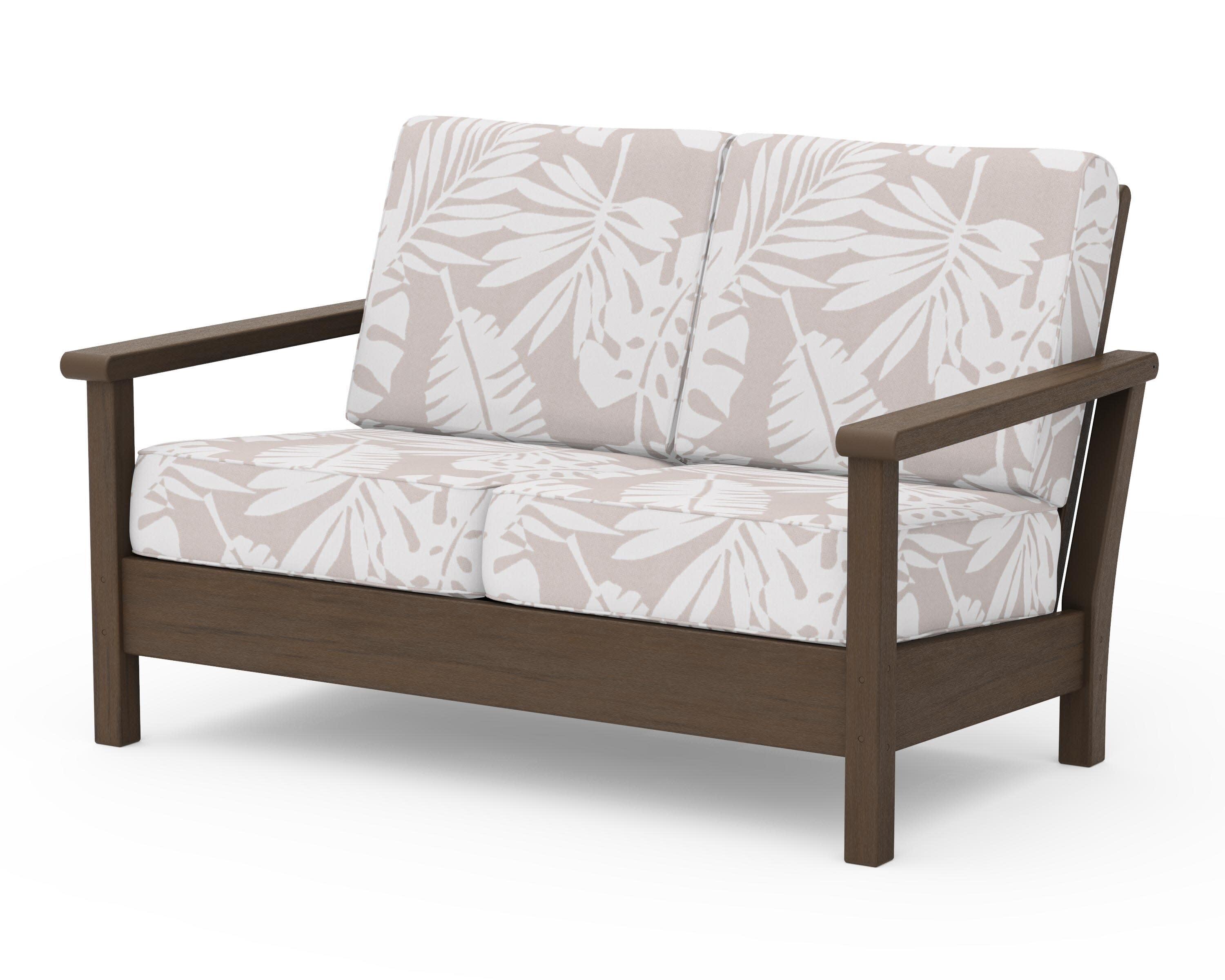 Harbour Deep Seating Loveseat in Kona / Leaf Dune Burlap