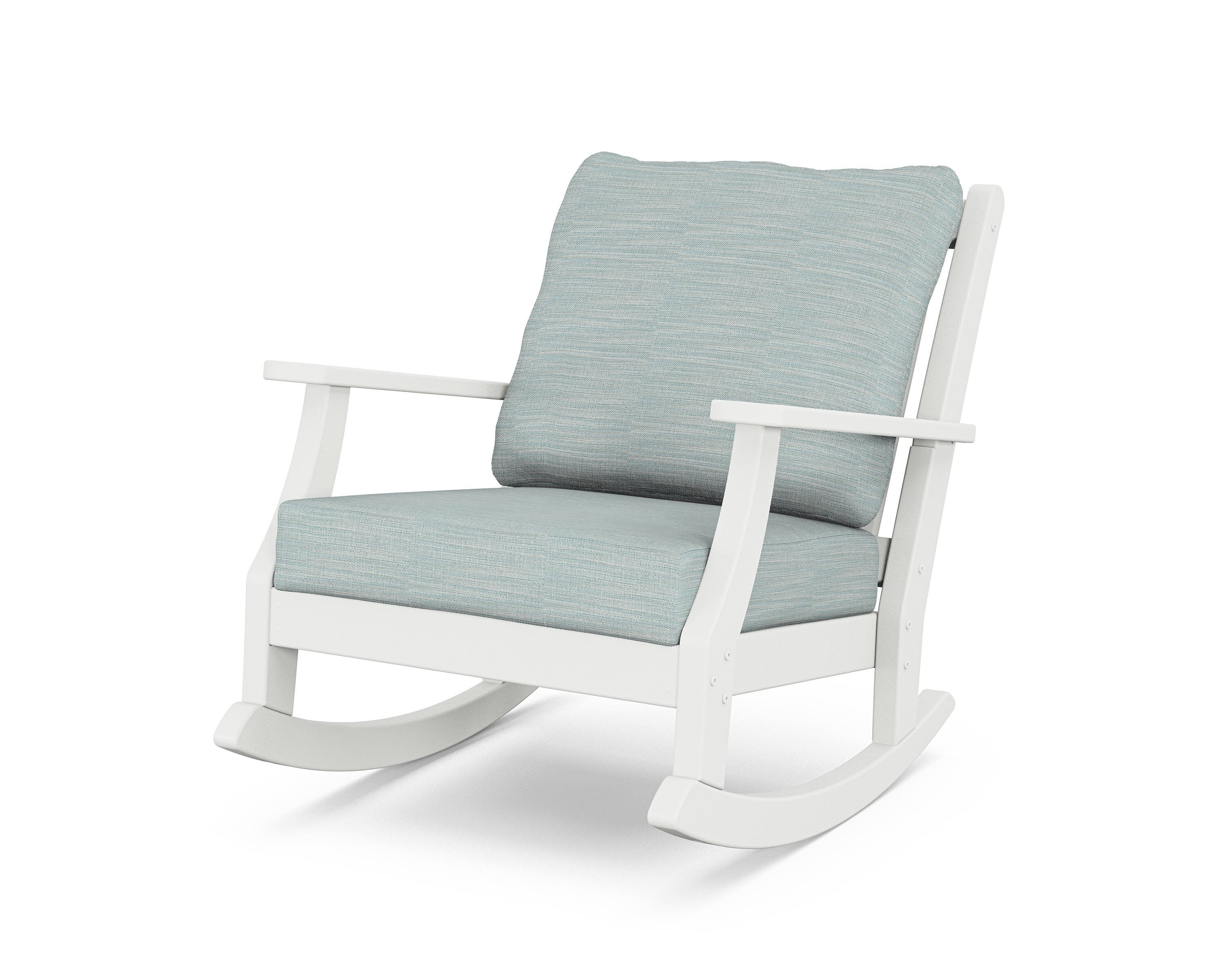 Wovendale Deep Seating Rocking Chair in White / Soothe Mist