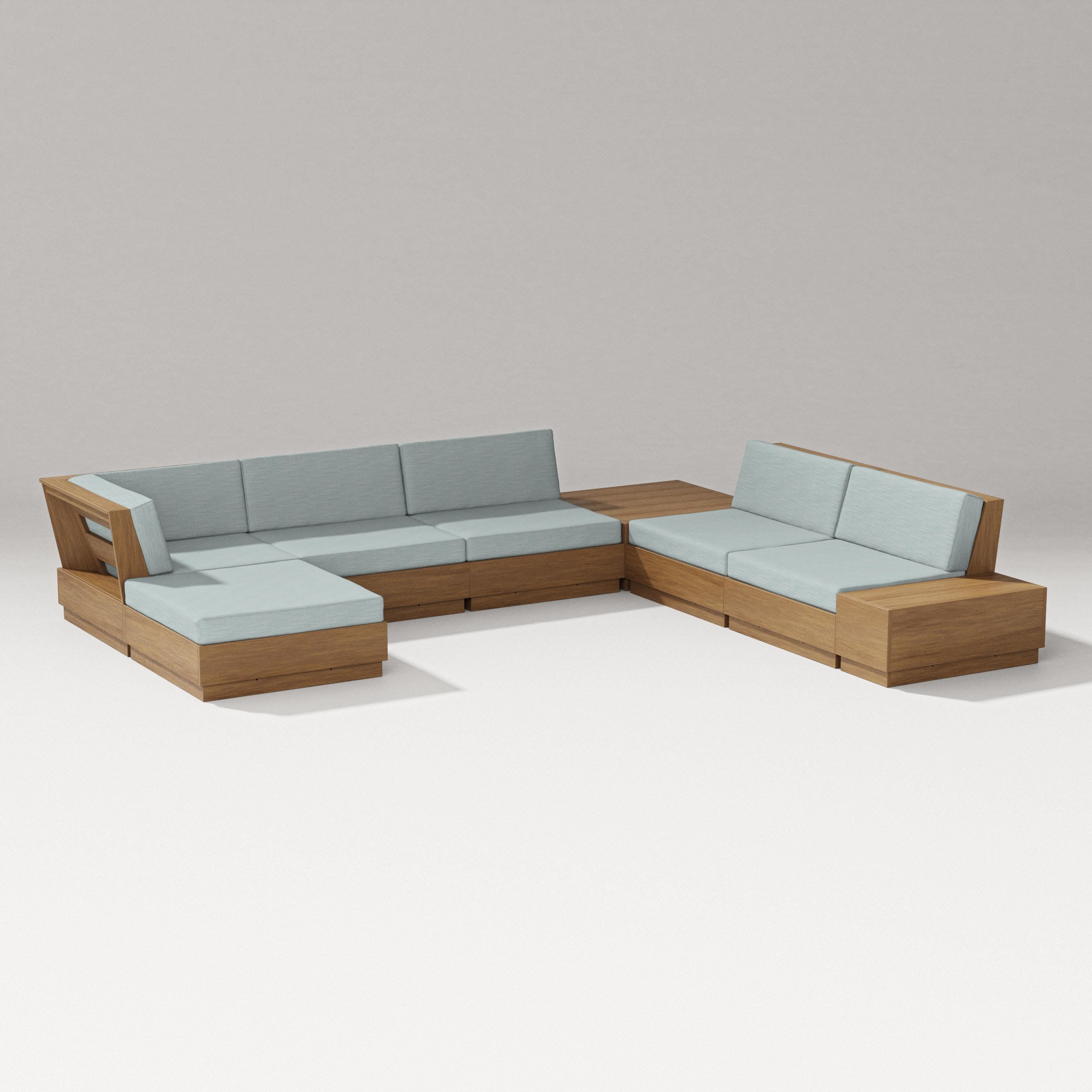Elevate 8-Piece Corner Sectional in Natural / Soothe Mist