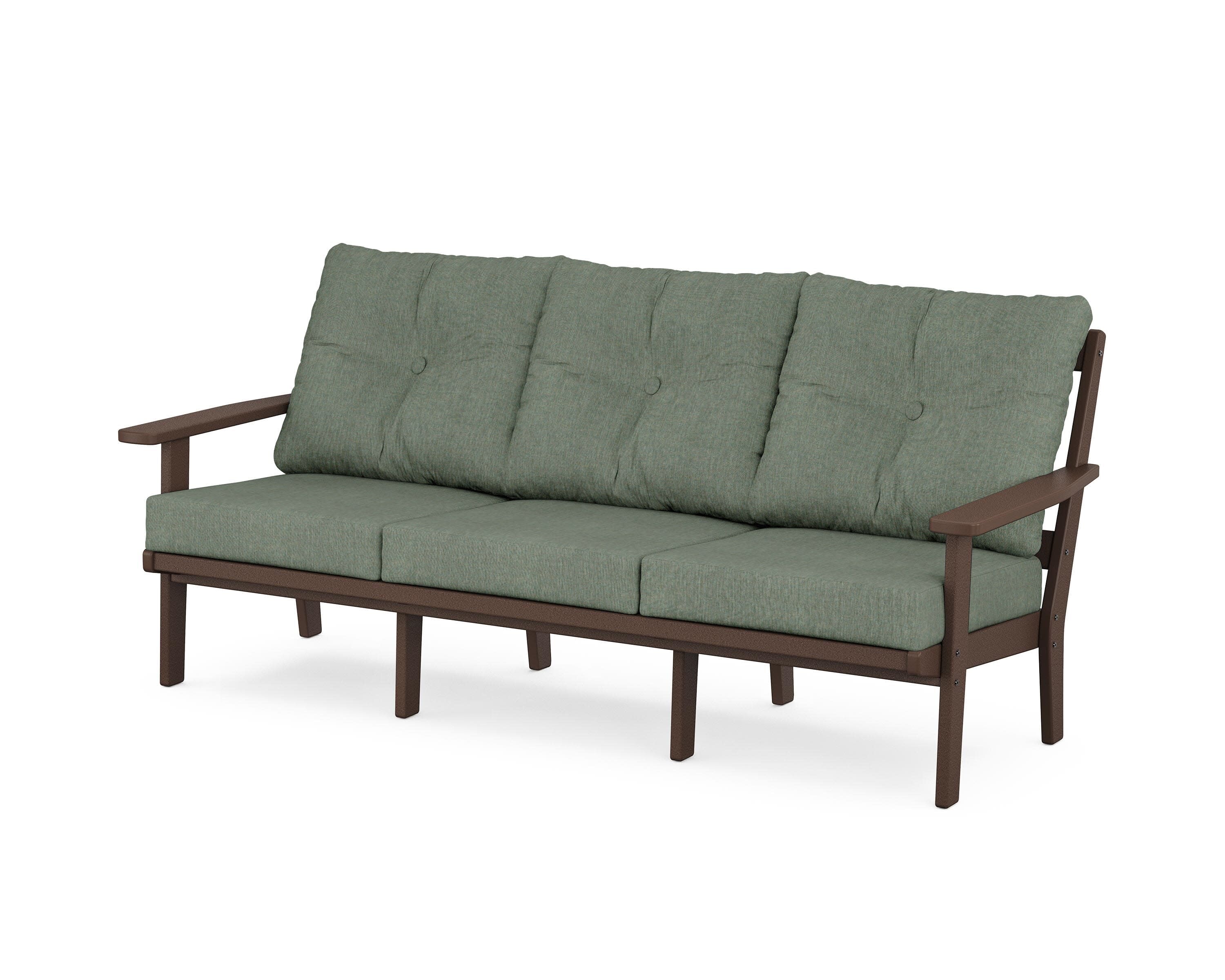 Oxford Deep Seating Sofa in Mahogany / Cast Sage