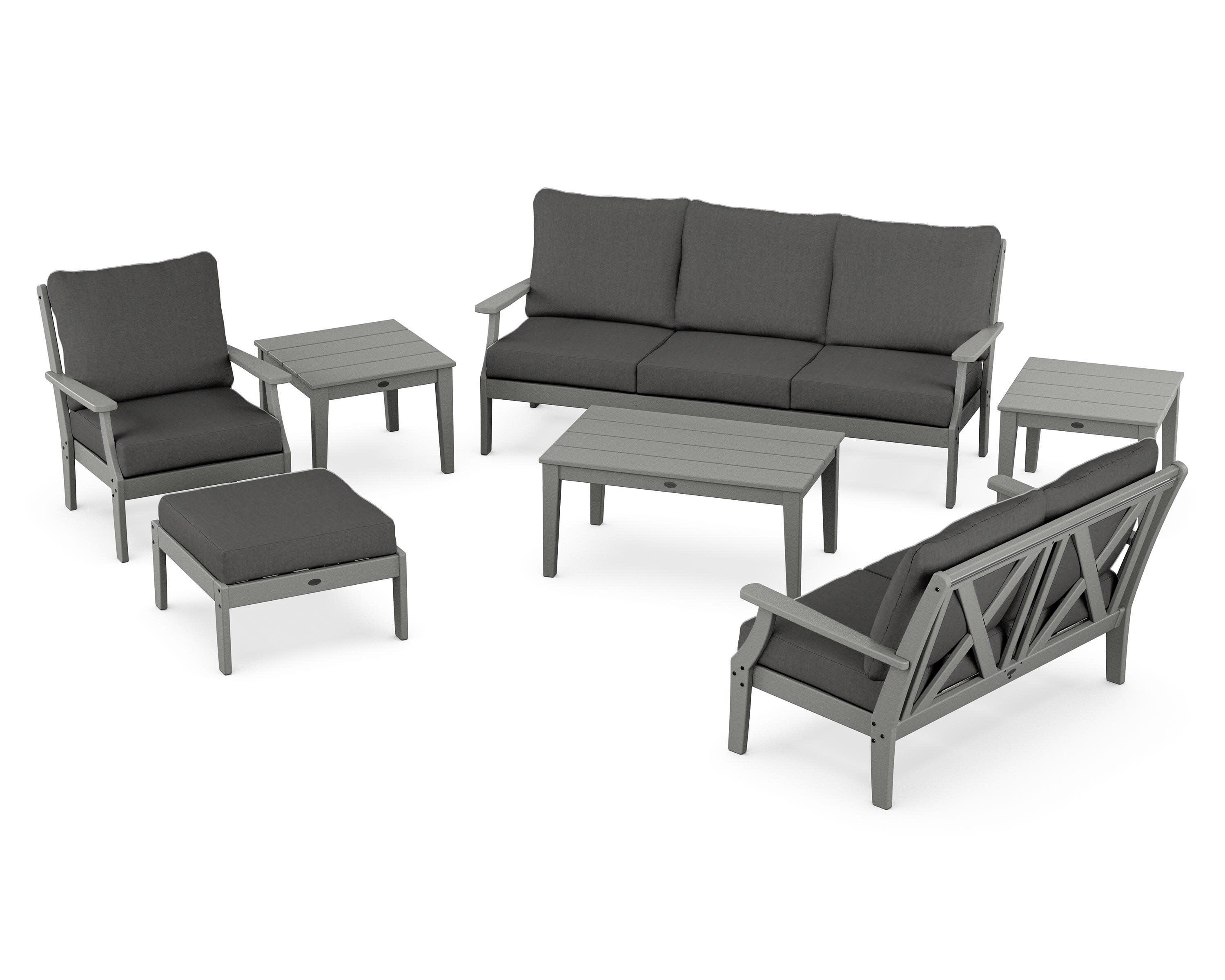 Braxton 7-Piece Deep Seating Set in Slate Grey / Spectrum Carbon