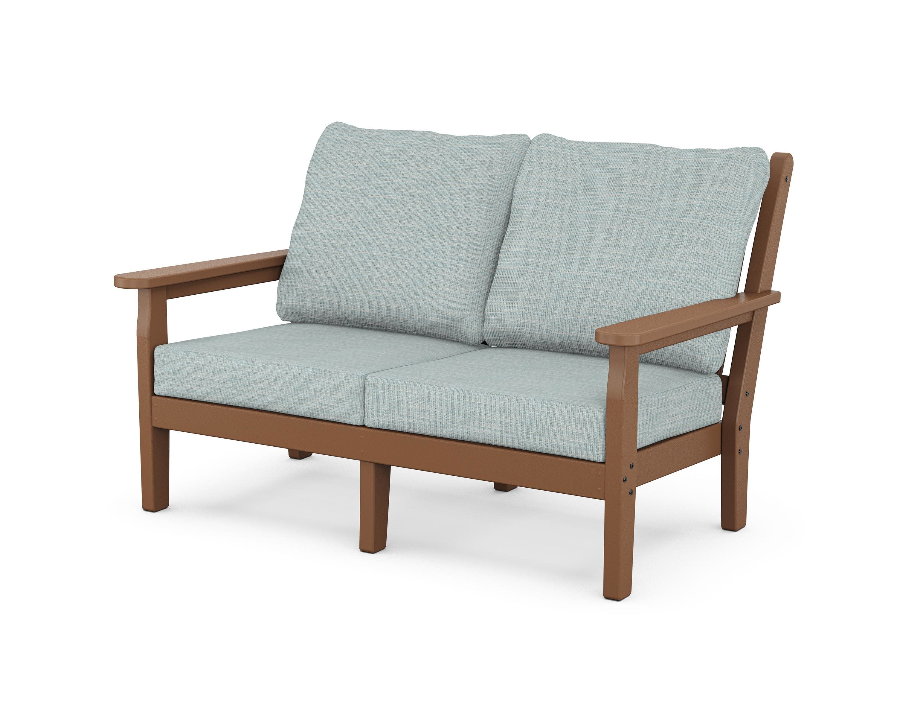 Chippendale Deep Seating Loveseat in Teak / Soothe Mist