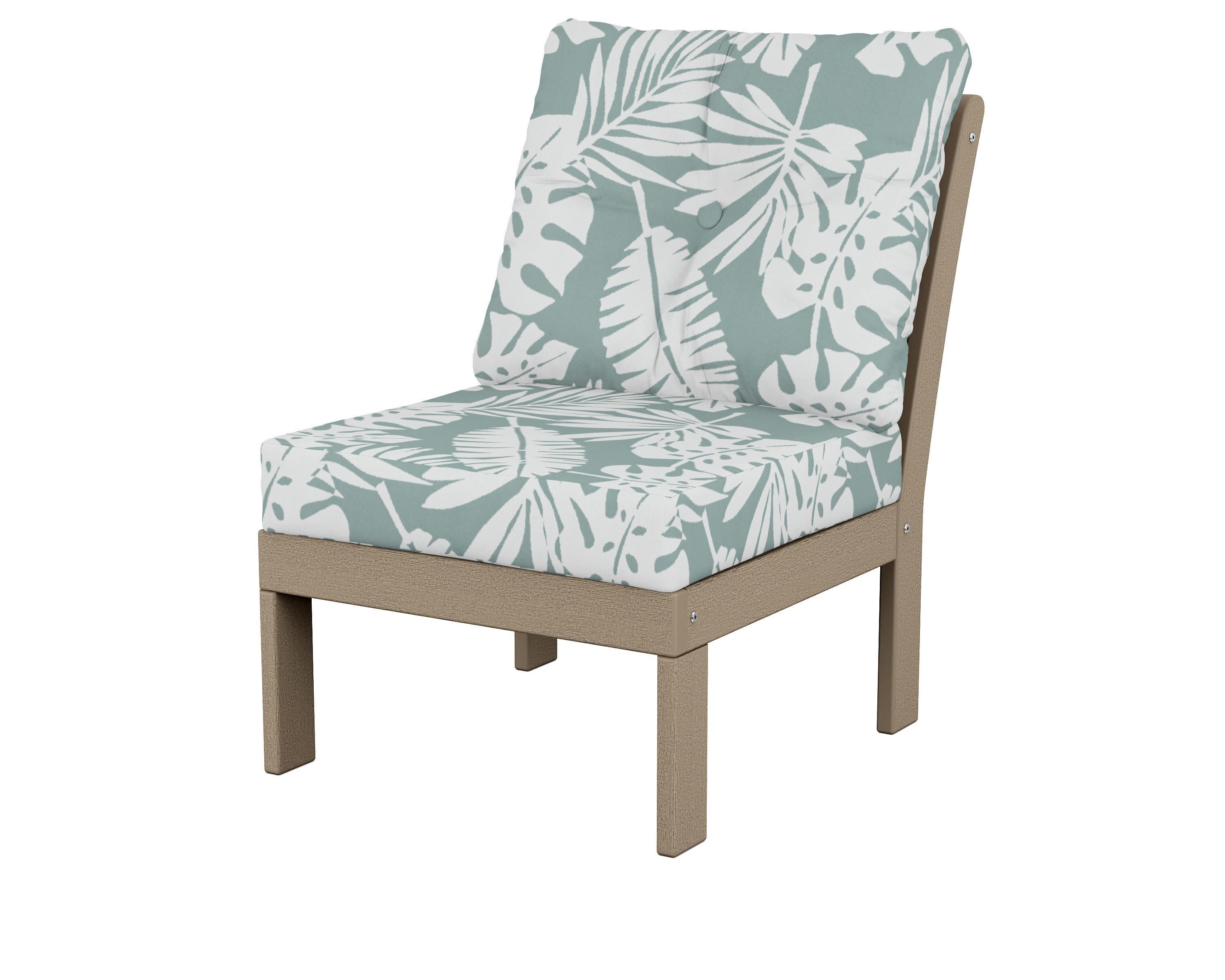 Vineyard Modular Armless Chair in Vintage Sahara / Leaf Glacier Spa