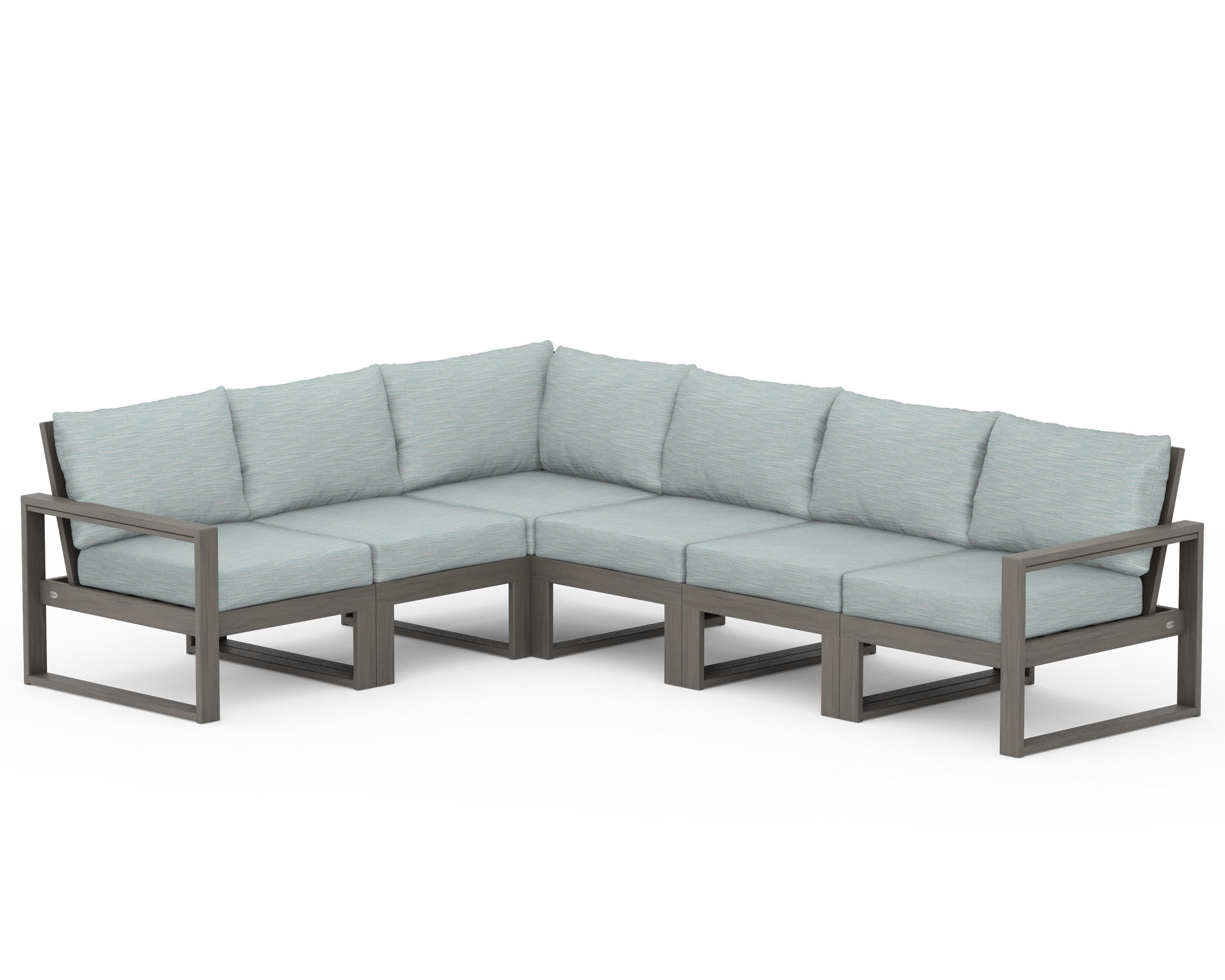 EDGE 6-Piece Modular Deep Seating Set in Driftwood / Soothe Mist