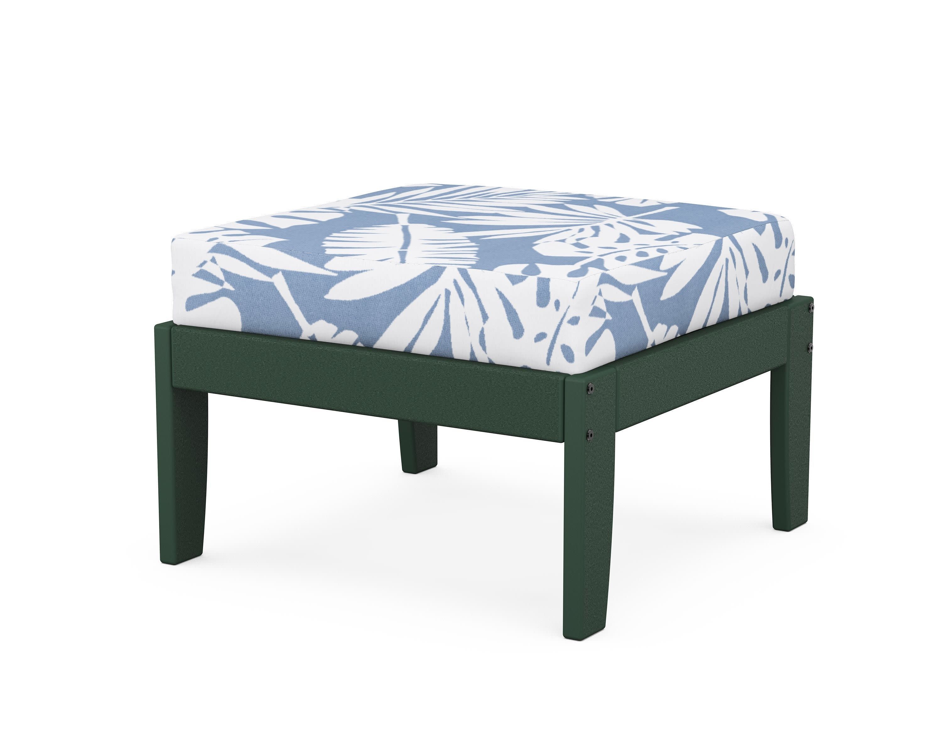 Modular Ottoman - Classic in Green / Leaf Sky Blue