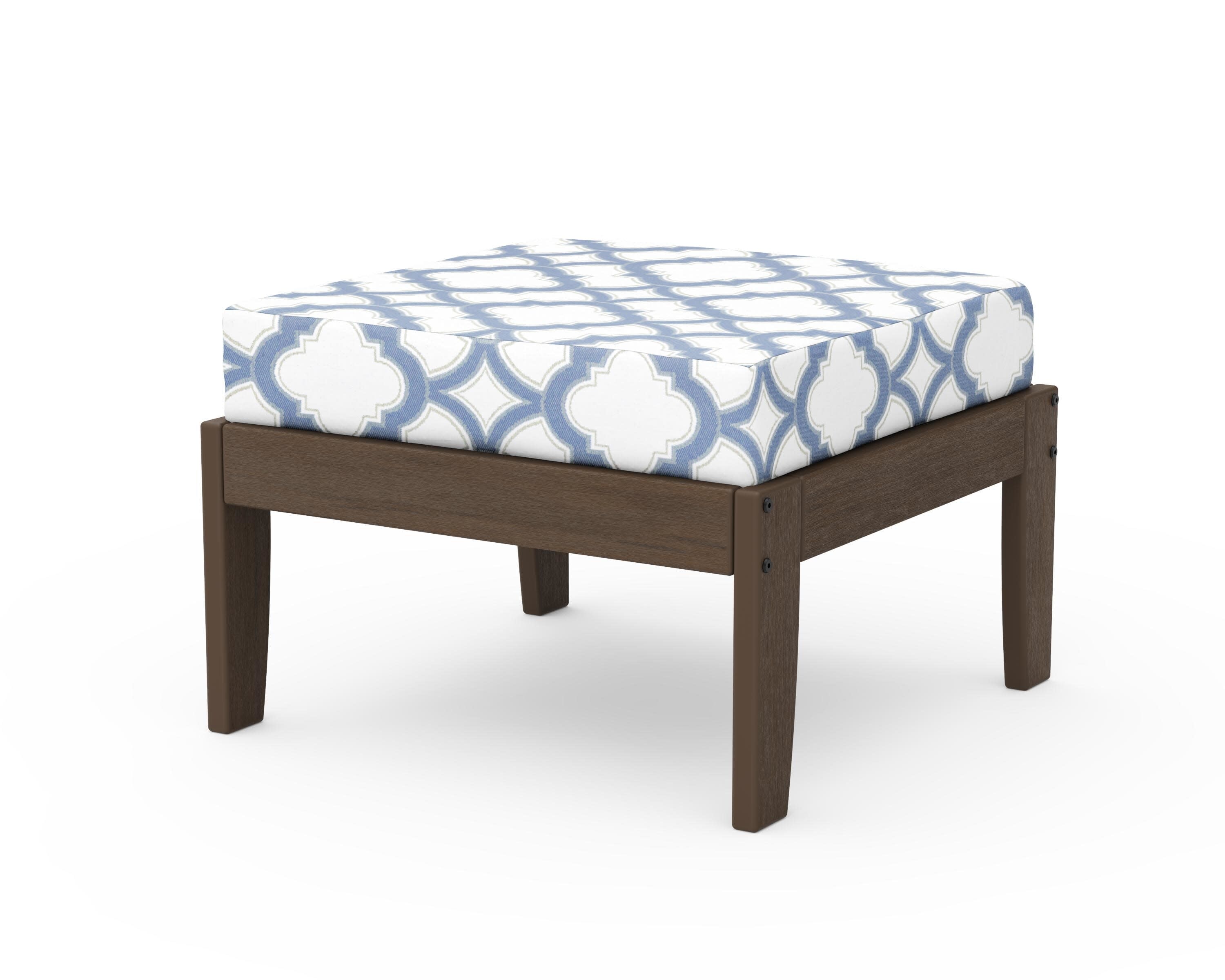 Modular Ottoman - Classic in Kona / Trellis Sky Blue