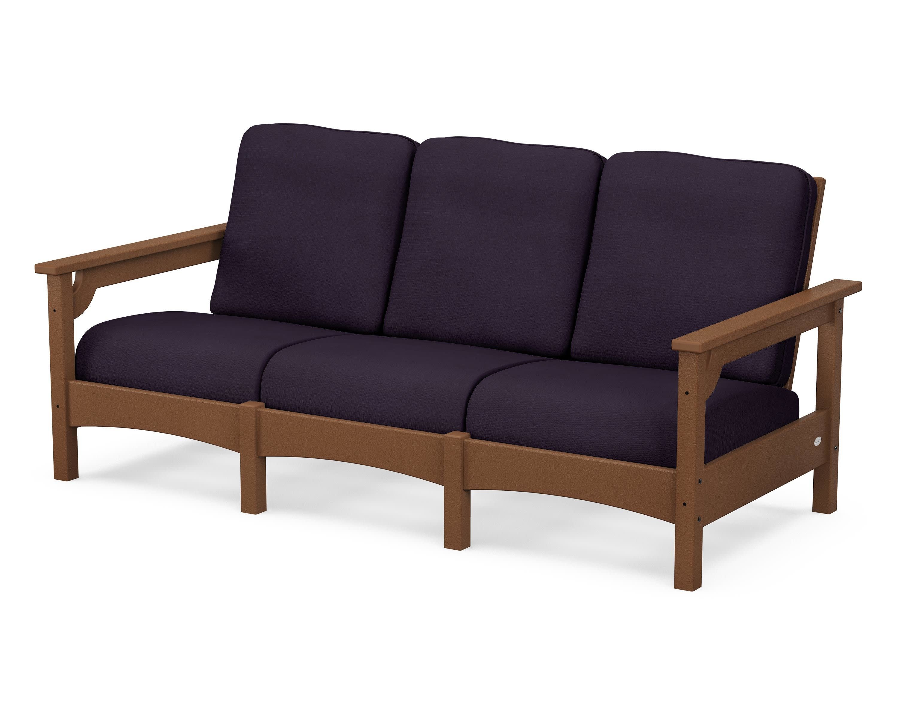 Club Sofa in Teak / Navy Linen