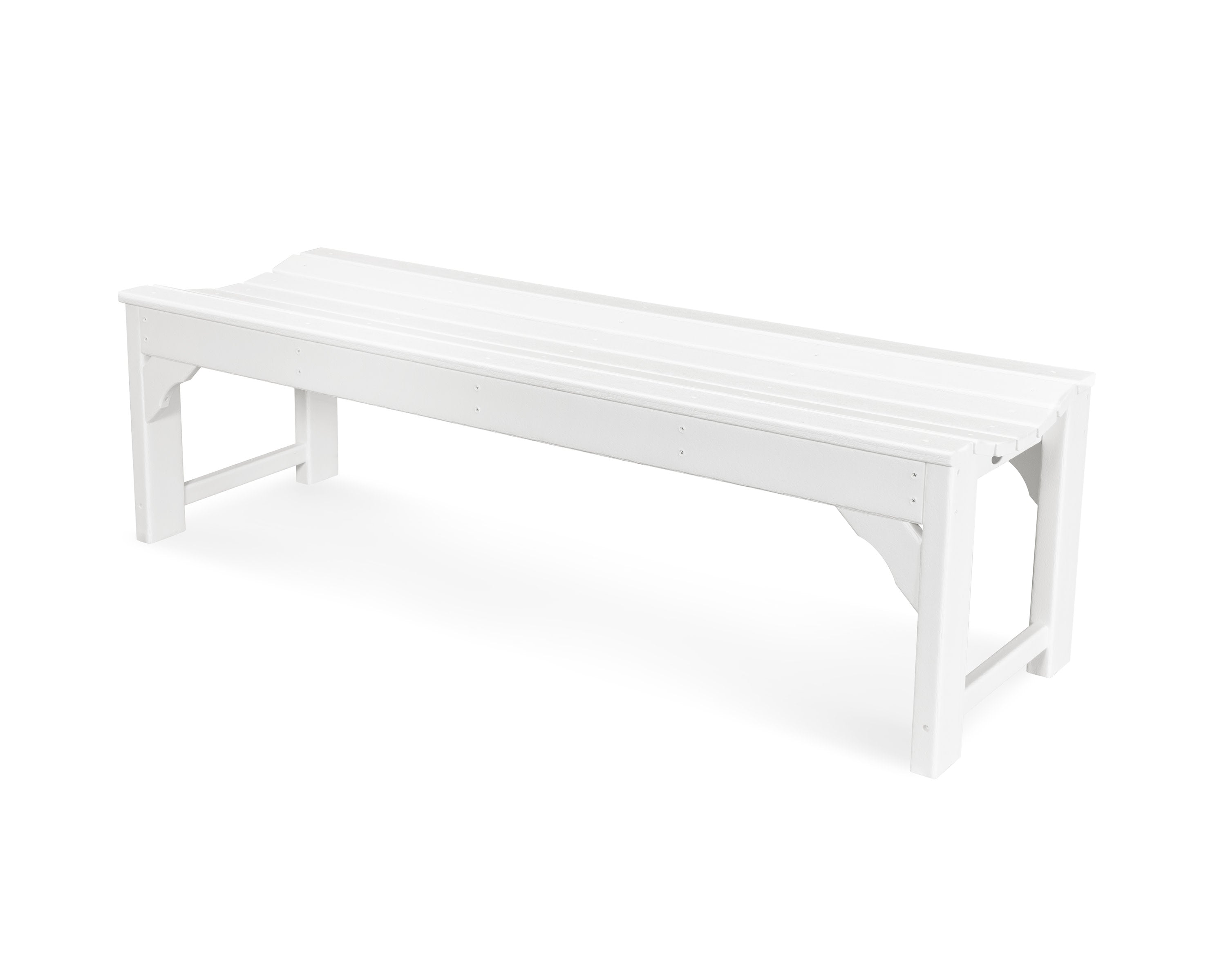Traditional Garden 60" Backless Bench in White