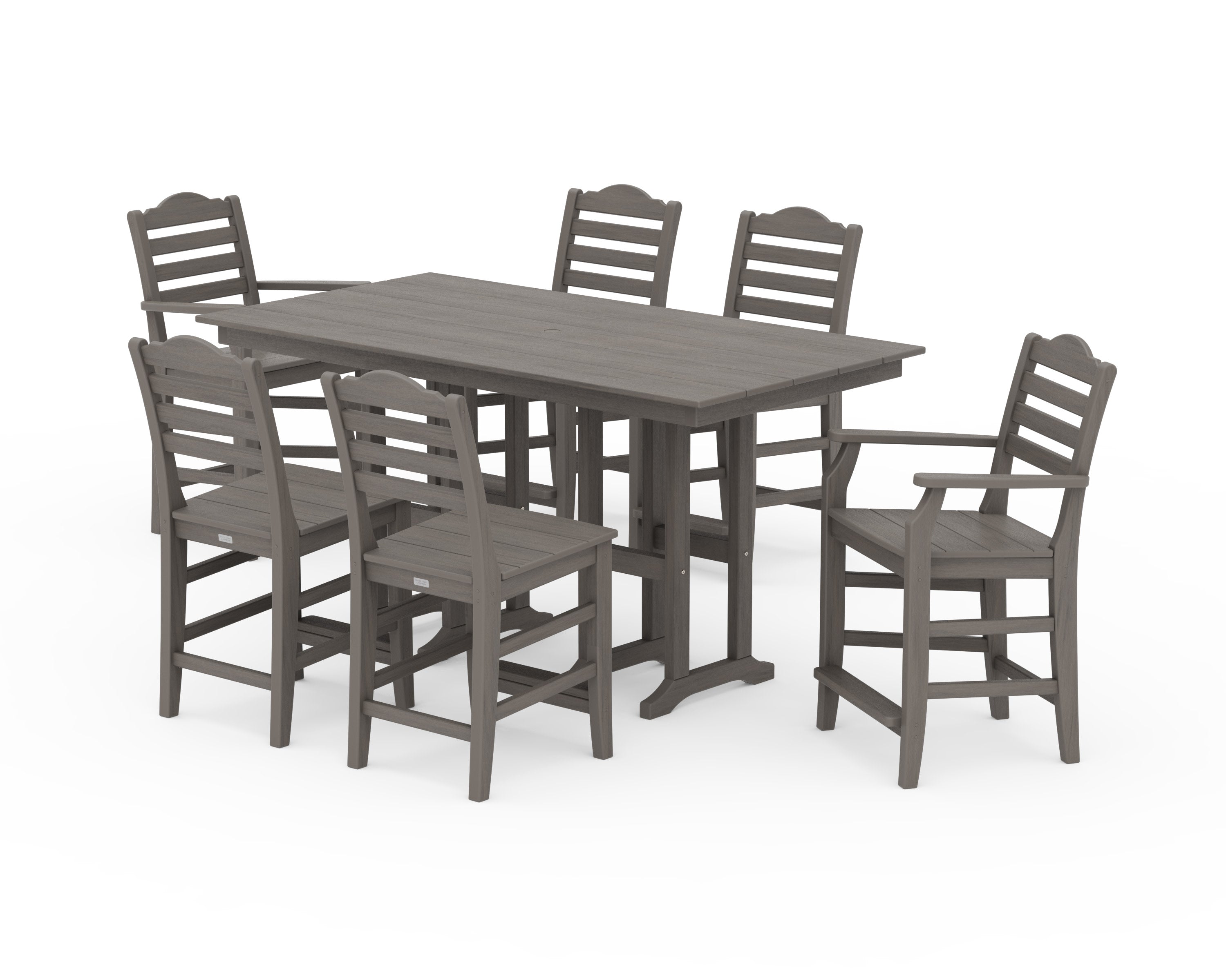Savannah 7-Piece Farmhouse Counter Set in Driftwood