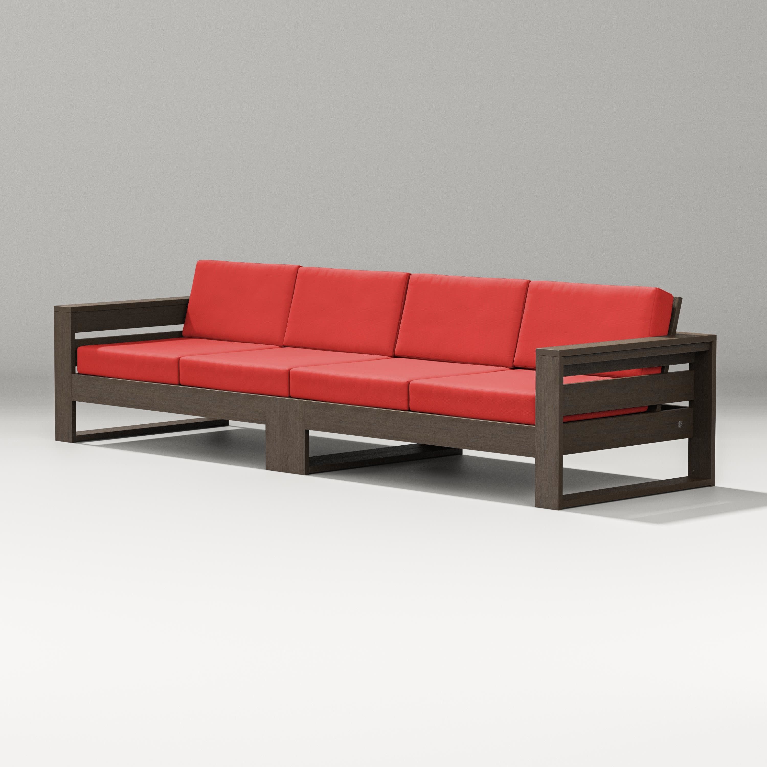 Latitude Straight Sectional in Kona / Crimson Linen
