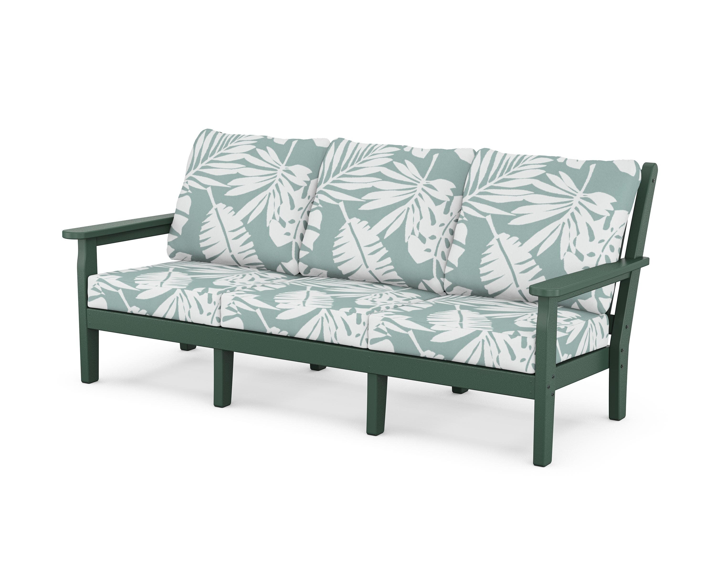 Chippendale Deep Seating Sofa in Green / Leaf Glacier Spa