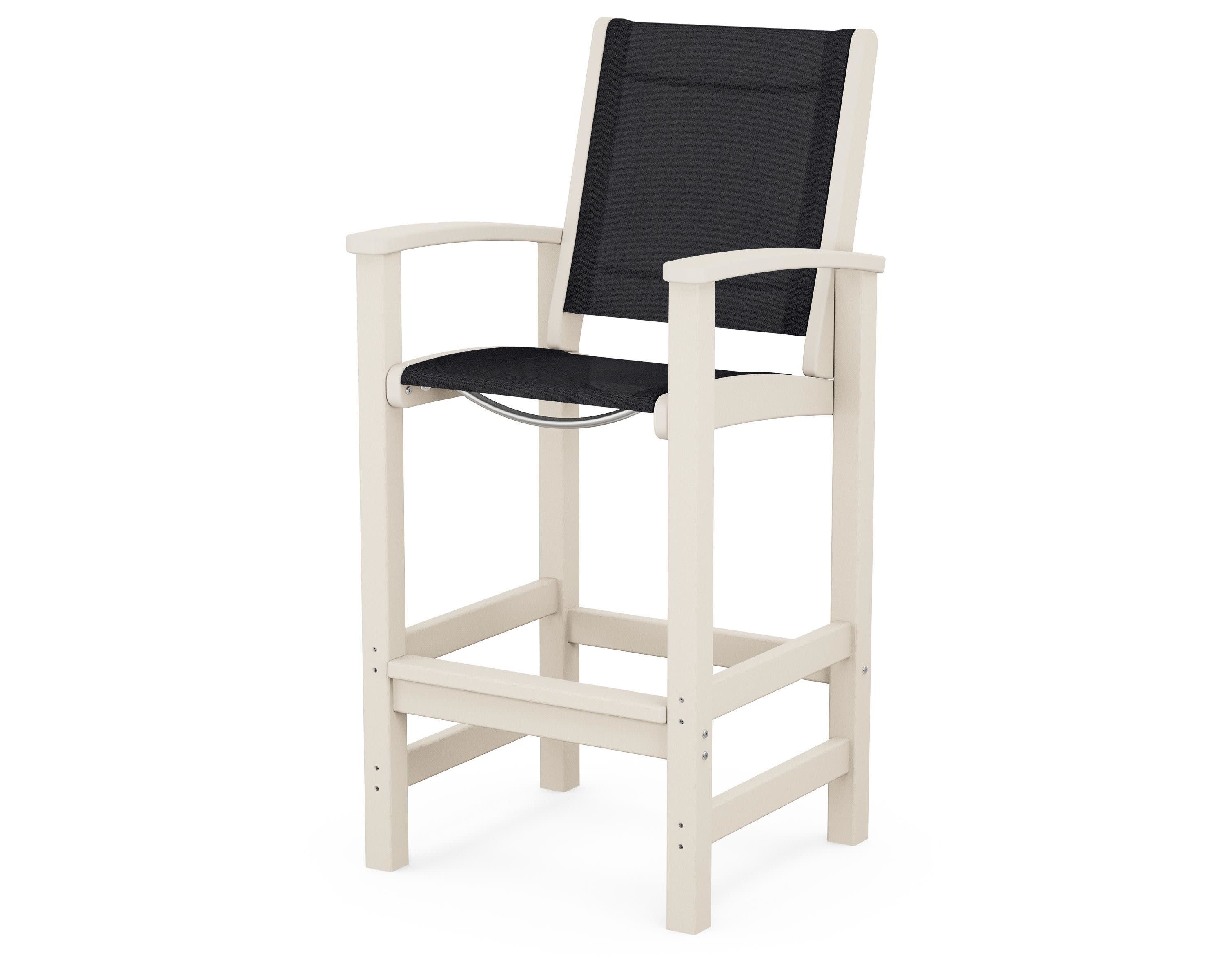 Coastal Bar Chair in Sand / Black Sling