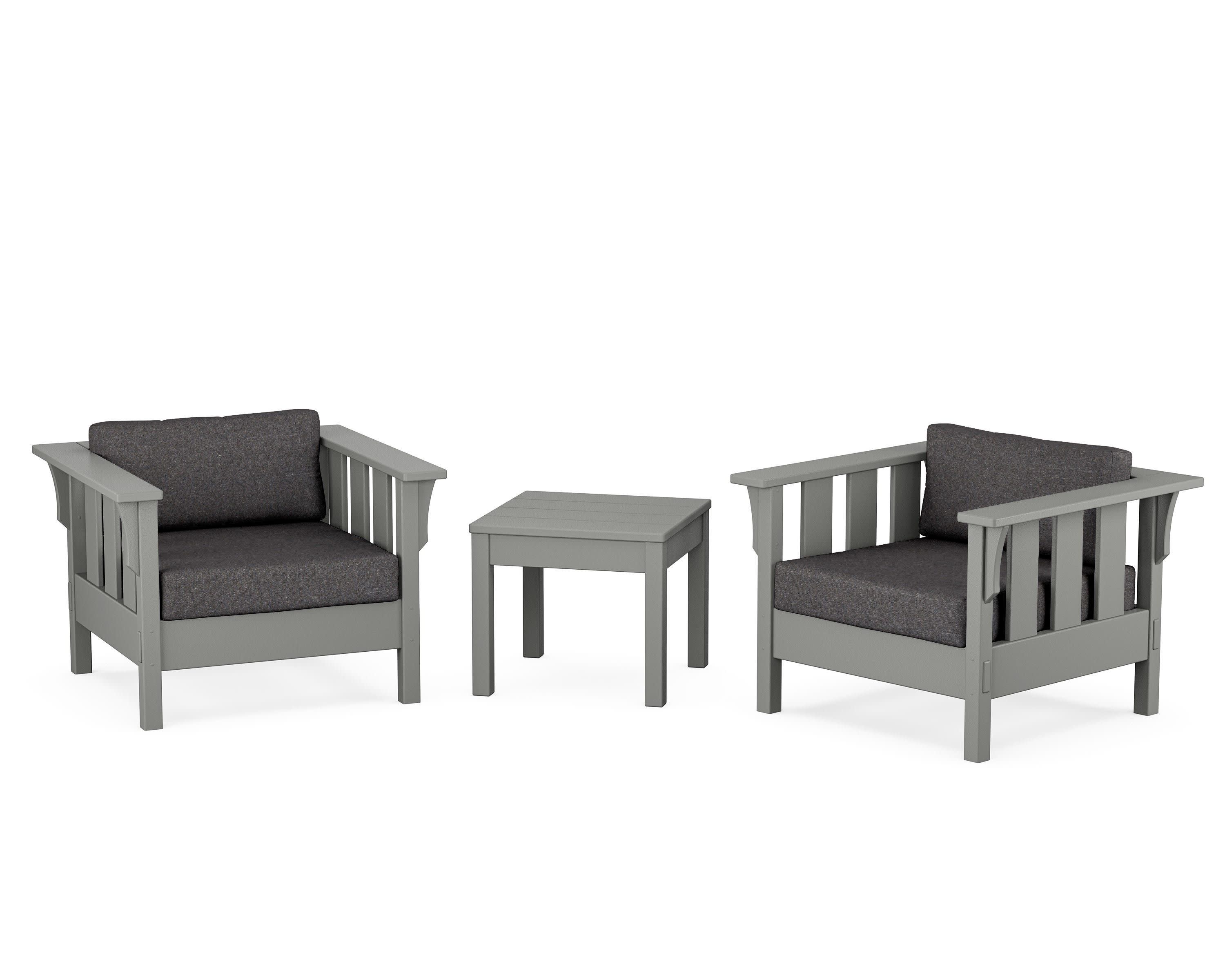 Acadia 3-Piece Deep Seating Set in Slate Grey / Ash Charcoal