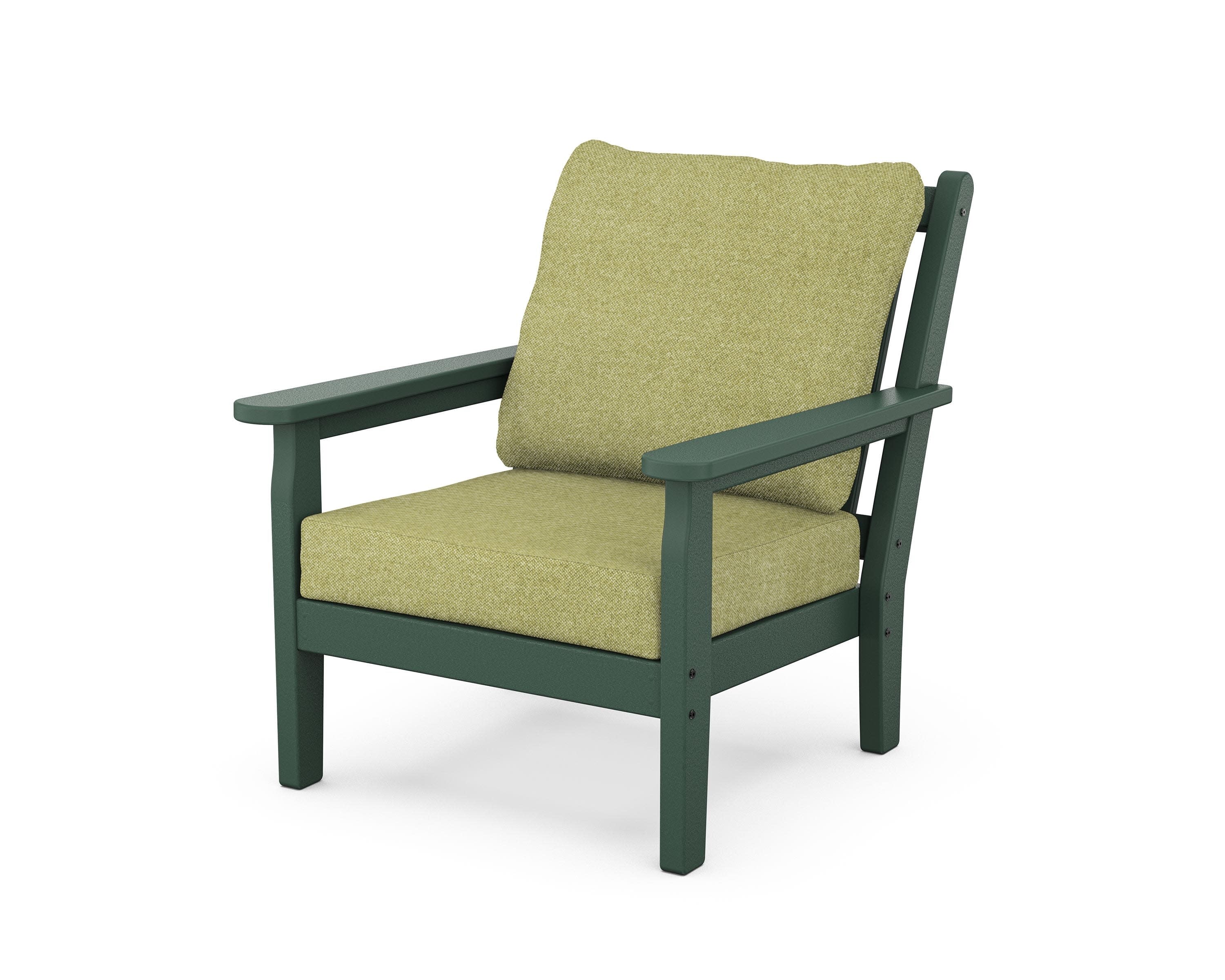 Chippendale Deep Seating Chair in Green / Chartreuse Boucle