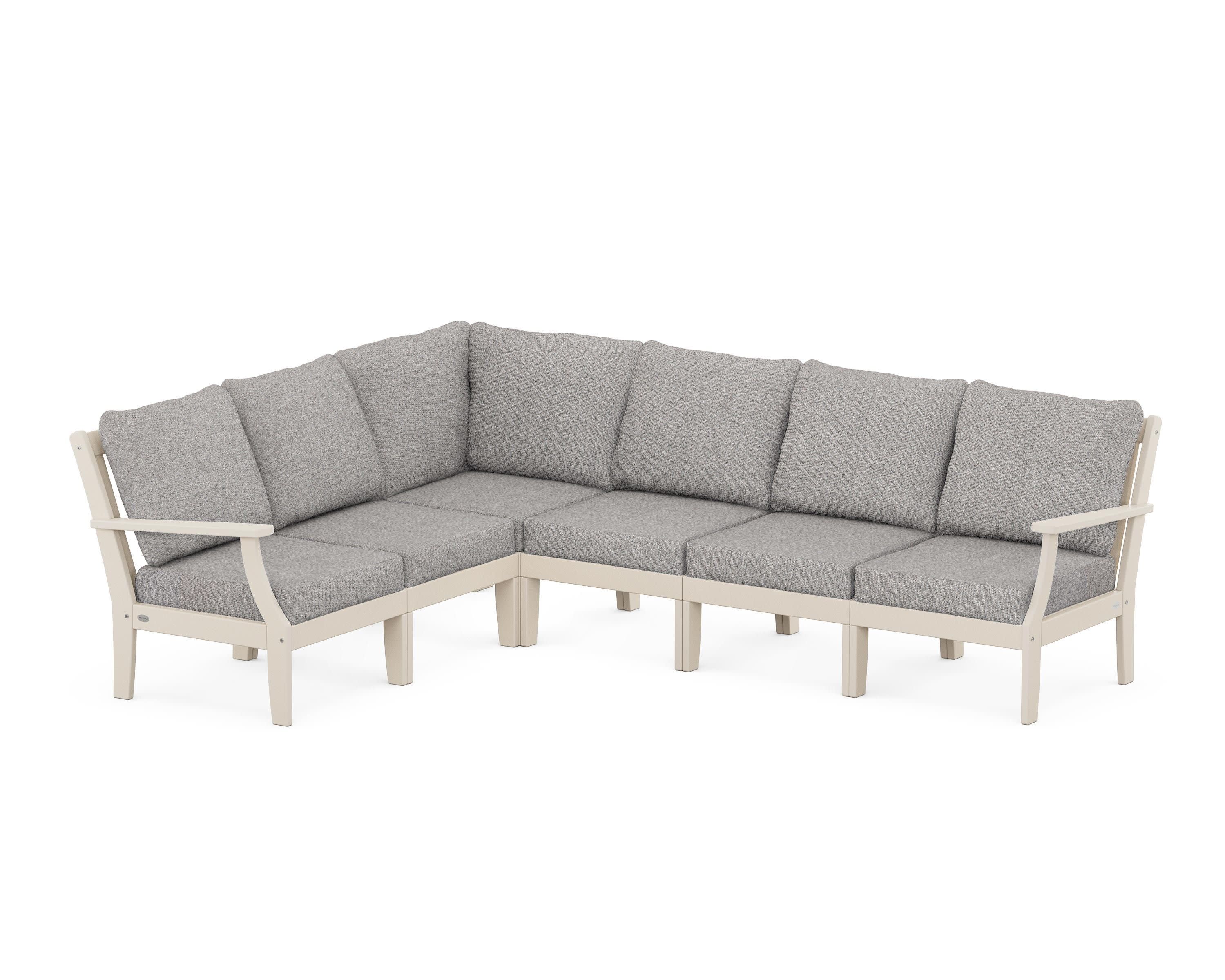 Braxton Modular 6-Piece Deep Seating Set in Sand / Grey Mist