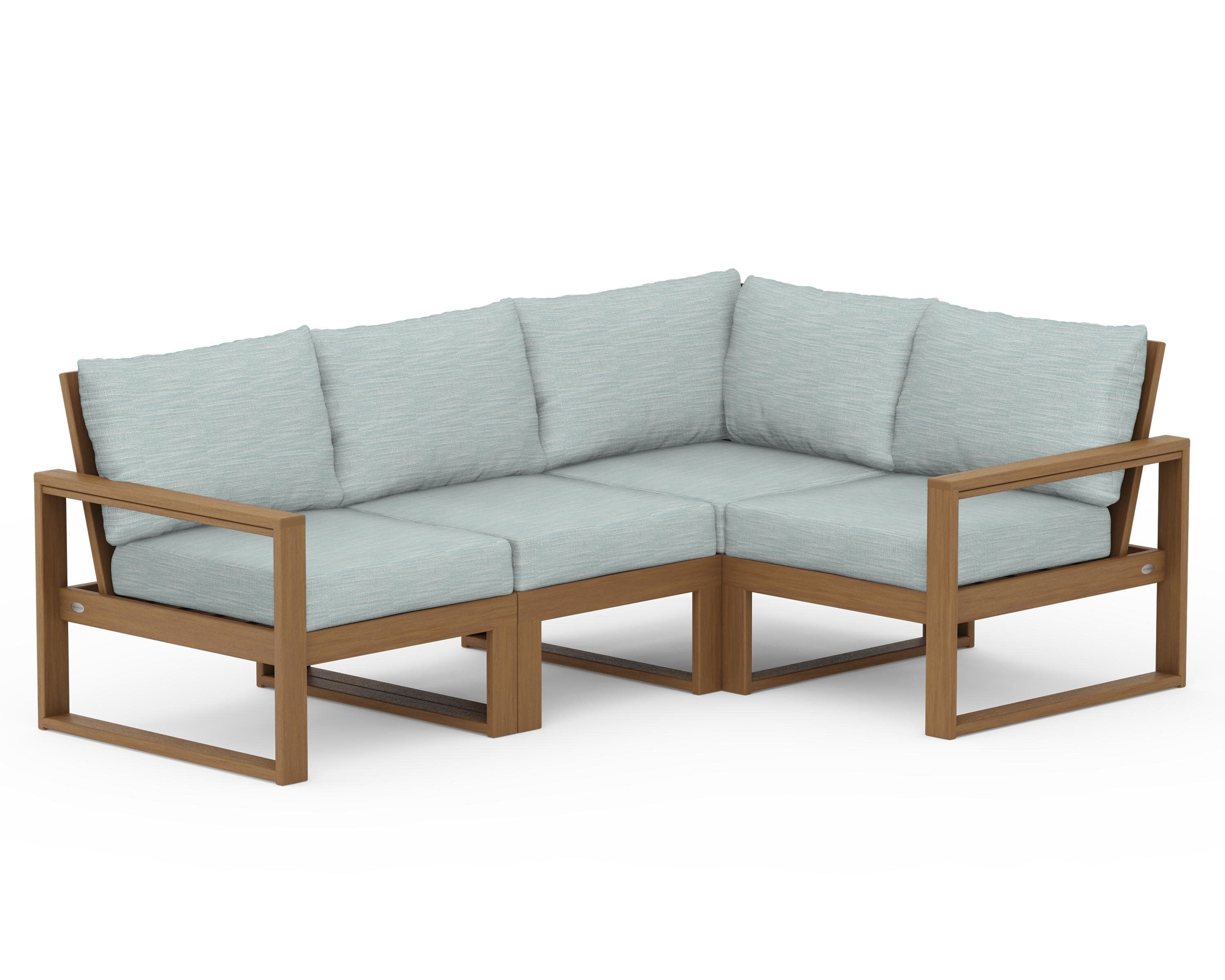 EDGE 4-Piece Modular Deep Seating Set in Natural / Soothe Mist