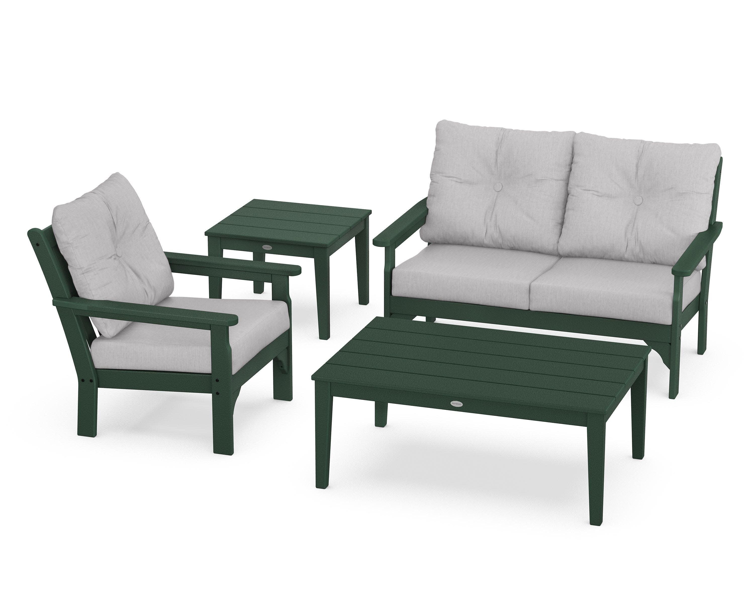 Vineyard 4-Piece Deep Seating Set in Green / Granite