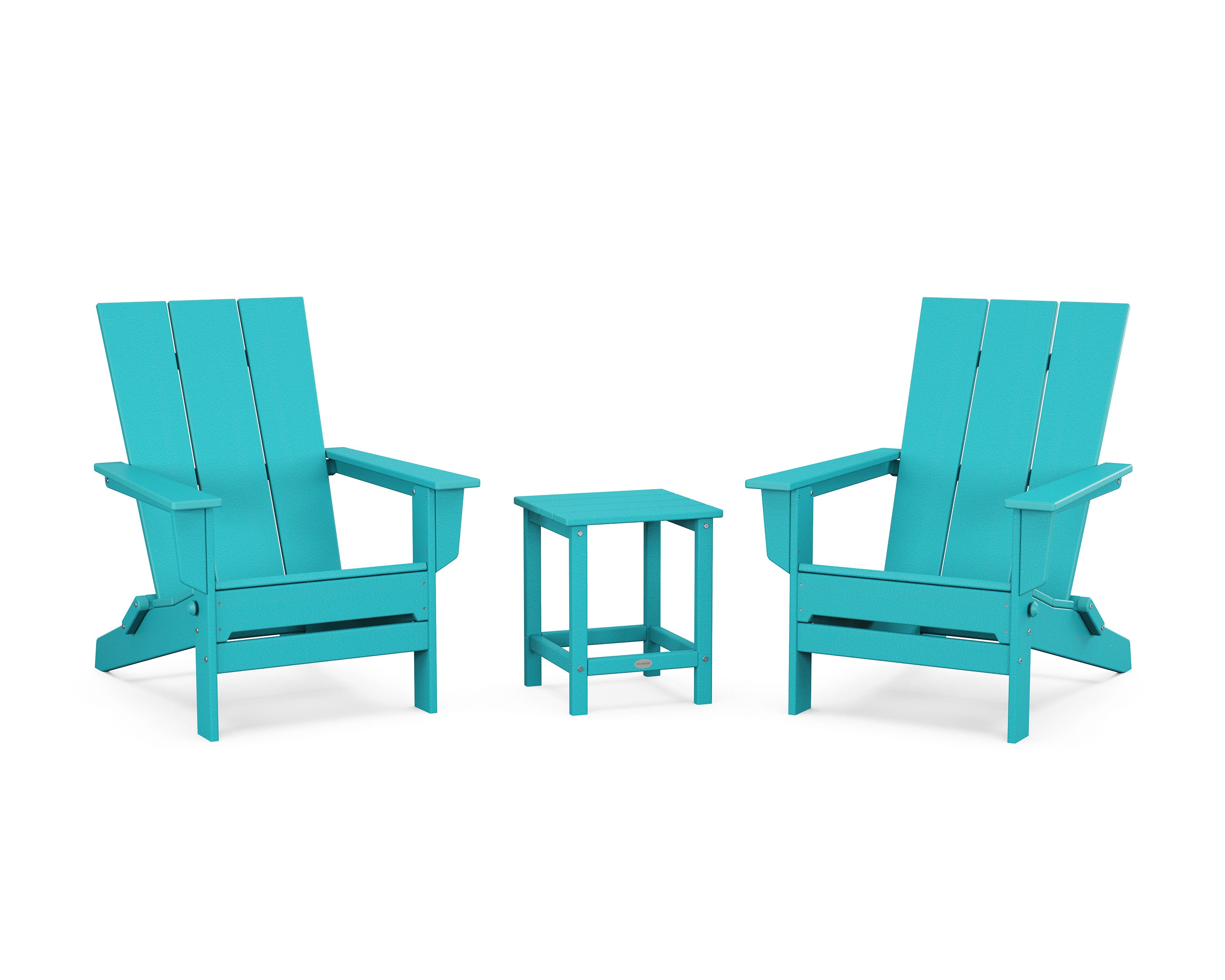 3-Piece Modern Studio Folding Adirondack Set in Aruba