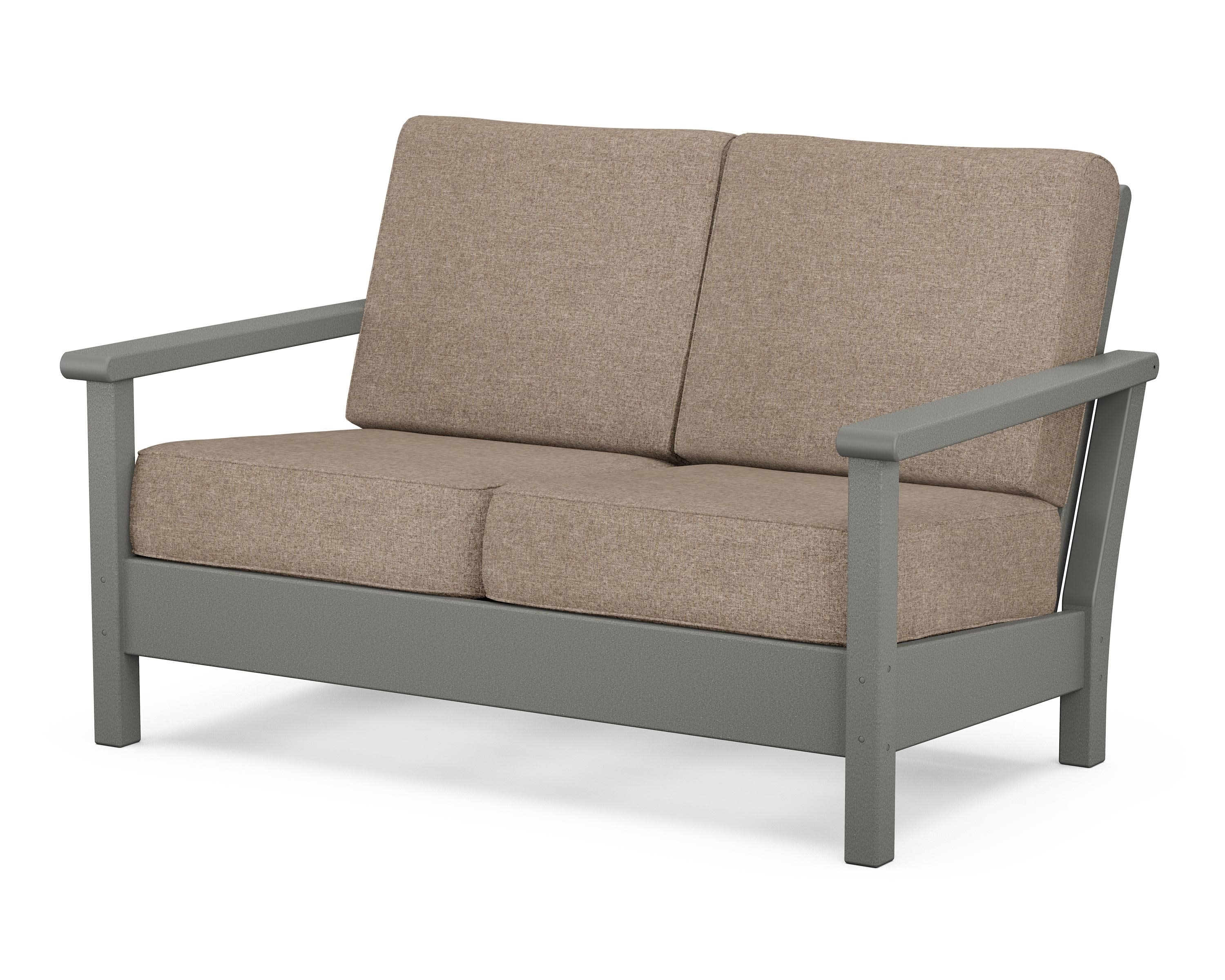 Harbour Deep Seating Loveseat in Slate Grey / Spiced Burlap