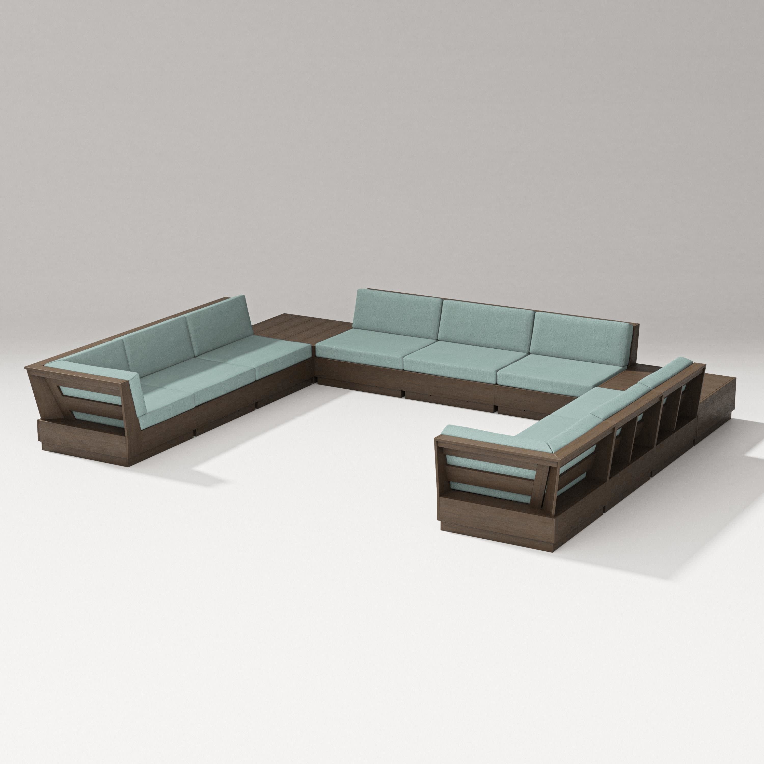 Elevate 11-Piece U-Shaped Sofa Sectional in Kona / Glacier Spa