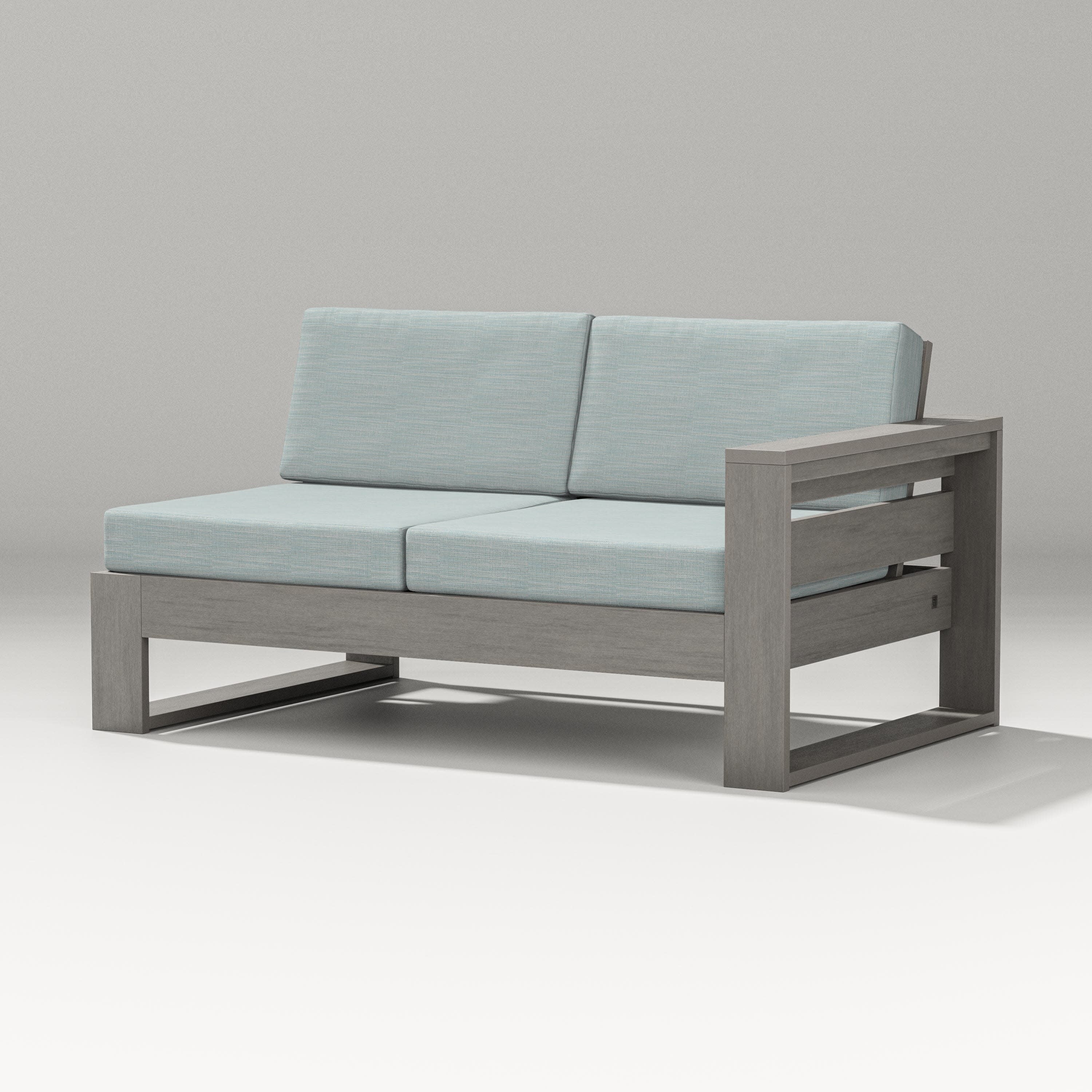 Latitude Modular Right Arm Loveseat in Driftwood / Soothe Mist